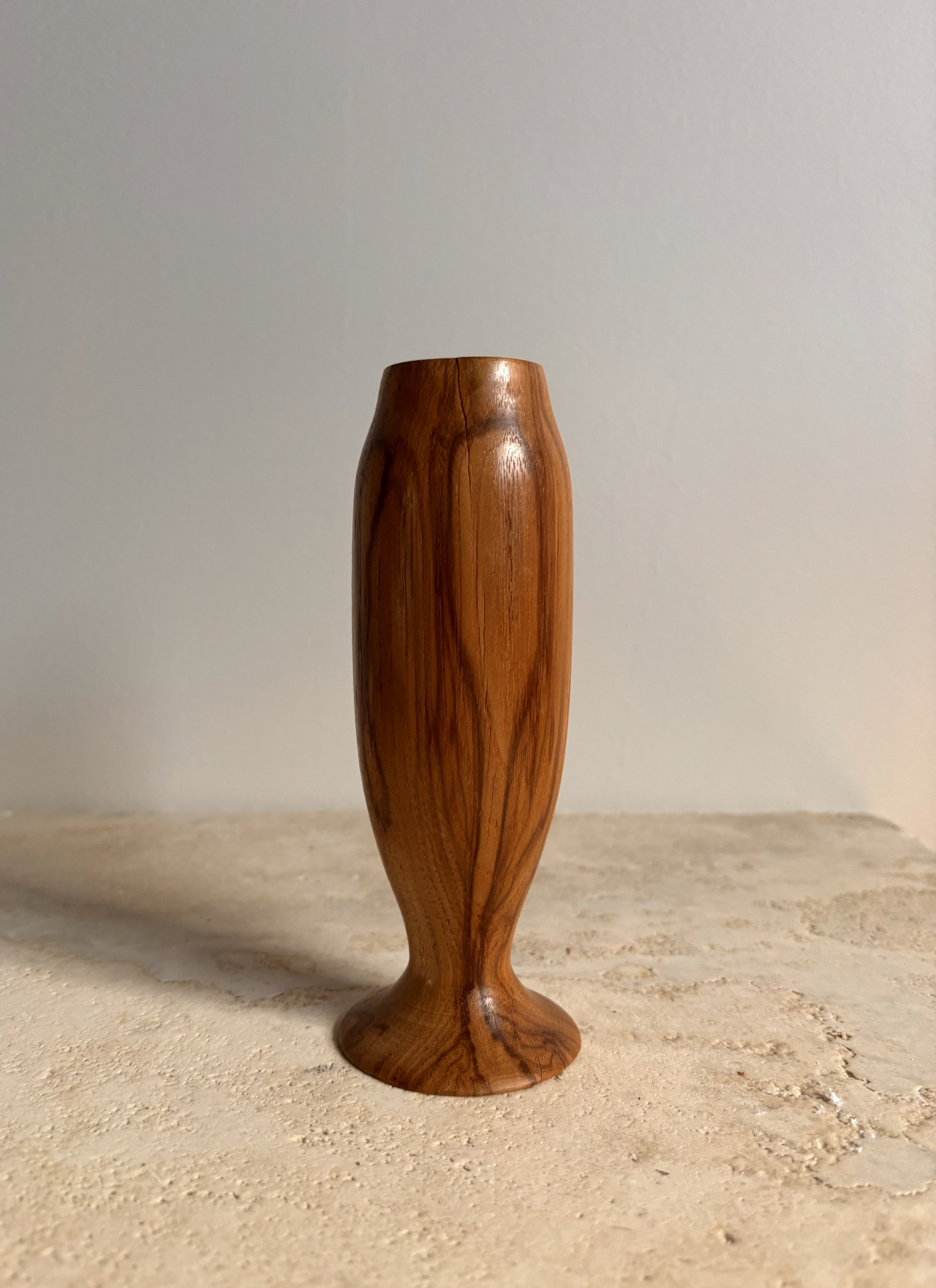 Vintage Carved Wood Vase