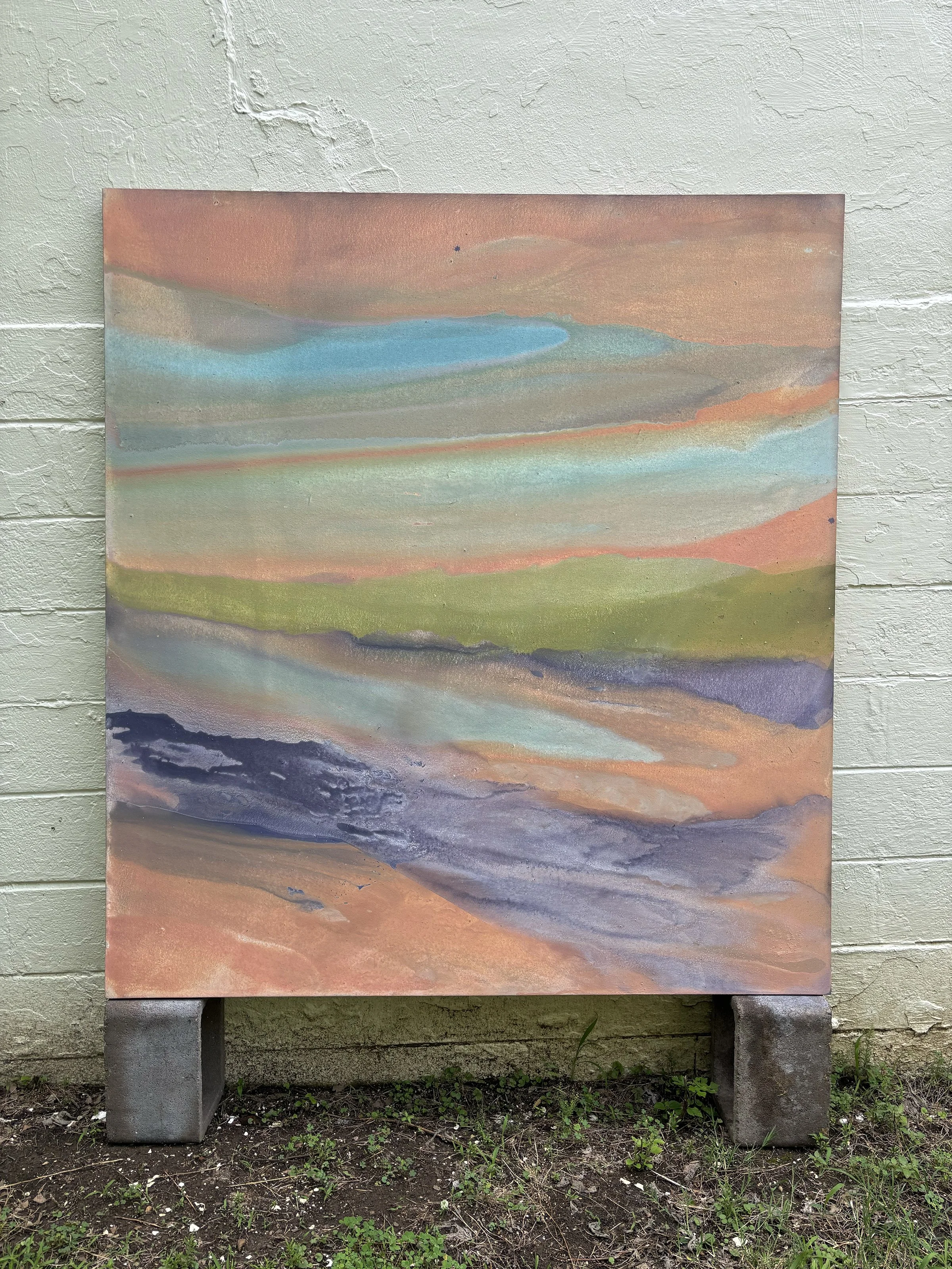 River of Life | watercolor on canvas - 62 in x 68 in - 2026 (SOLD)