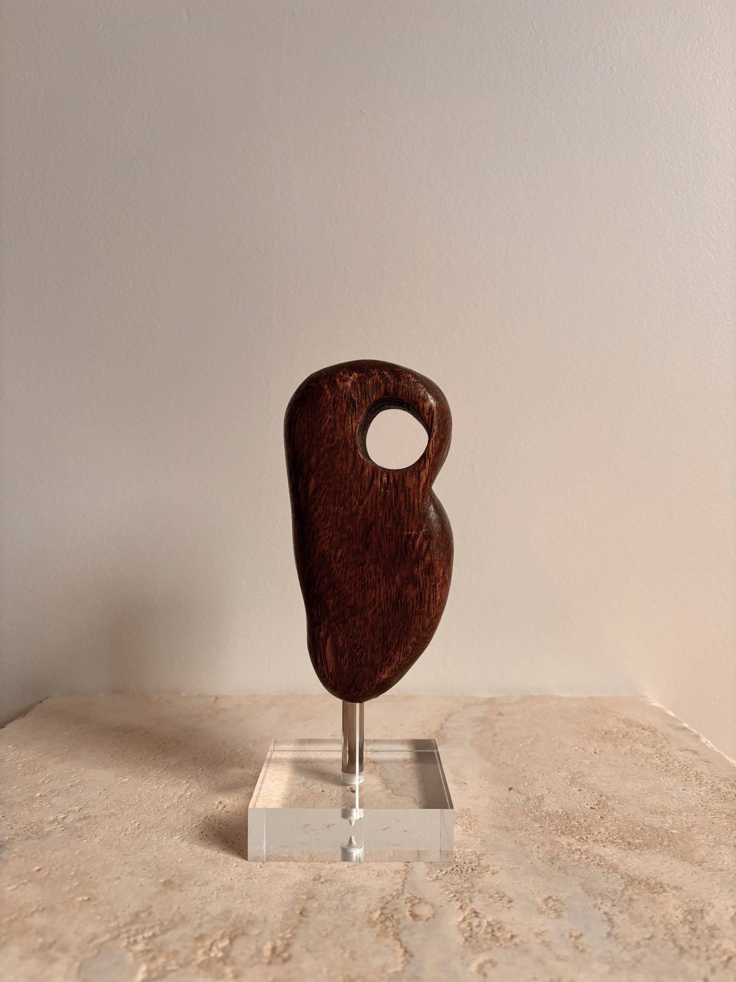 Modern Wood & Lucite Sculpture