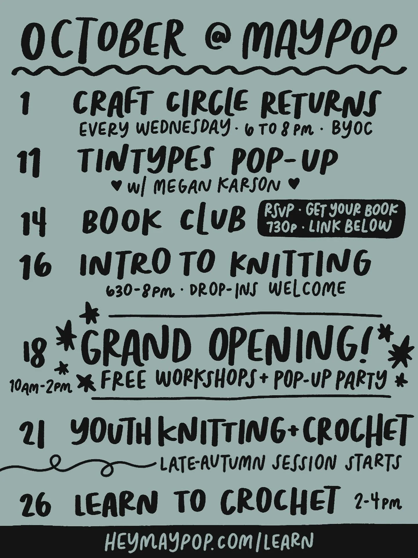 guess this thing&rsquo;s an autumn bloomer.
grand opening bash &mdash; oct. 18. come see <3