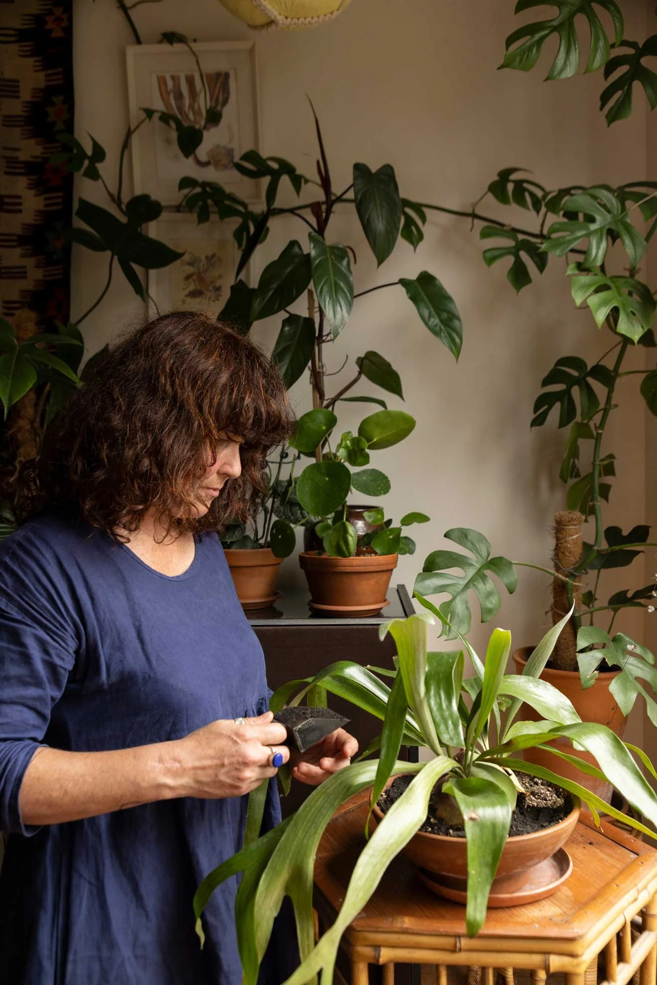 Photo of Rosie showing how to take care of indoor plants for 'The Compost Coach Book' photographed by Honey Atkinson