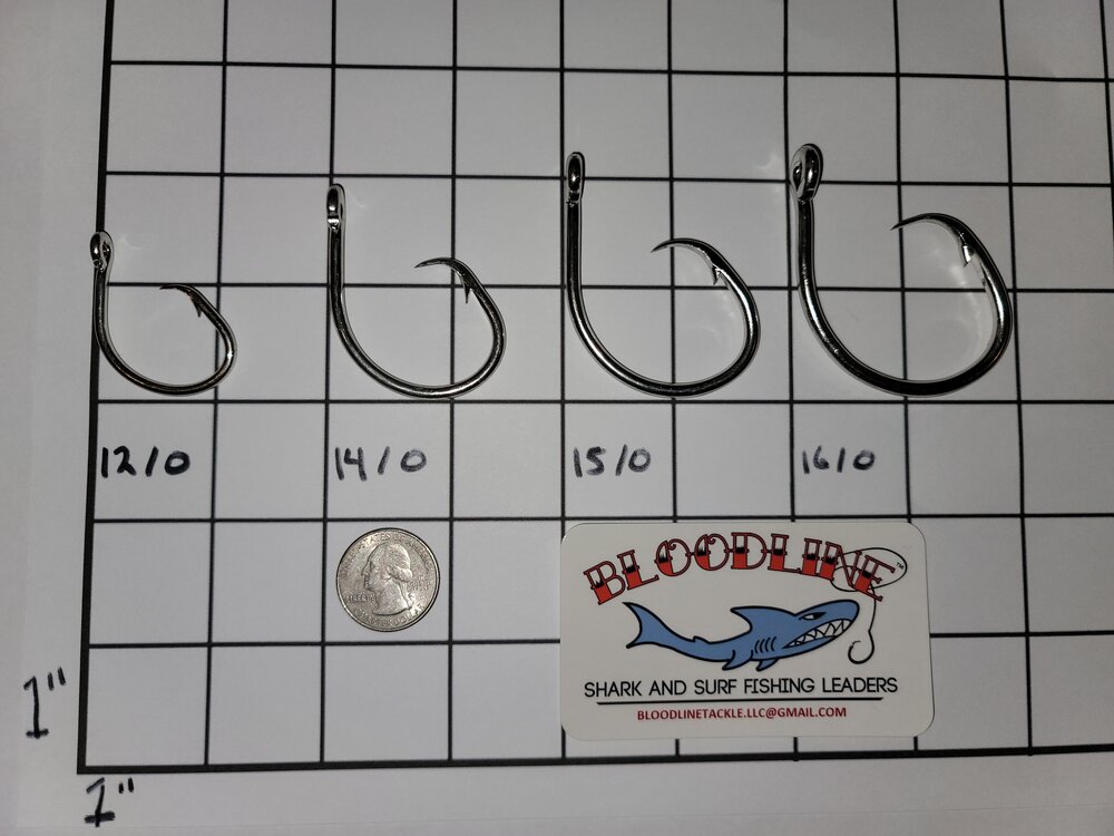 Set of 3 Weighted 6 ft Shark Rigs 480lb SS Cable 16/0 Circle Hook (Shark  Leader)