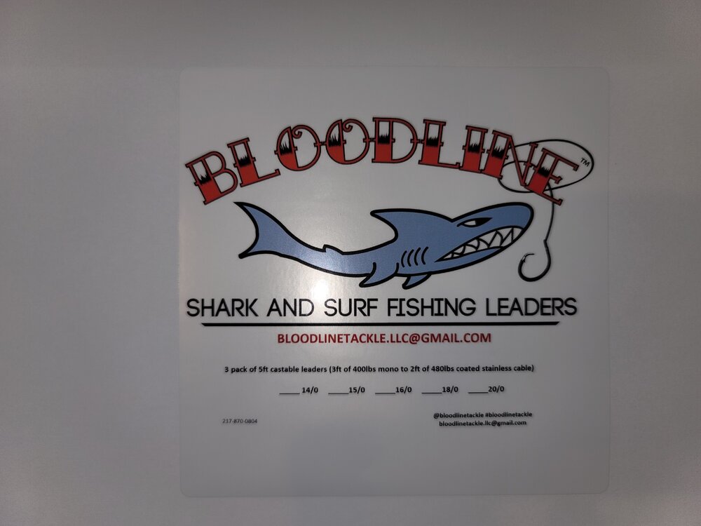 SHARK fishing LEADER RIG! 24/0 forged circle hook 25' 600lb mono 5’ coated  steel