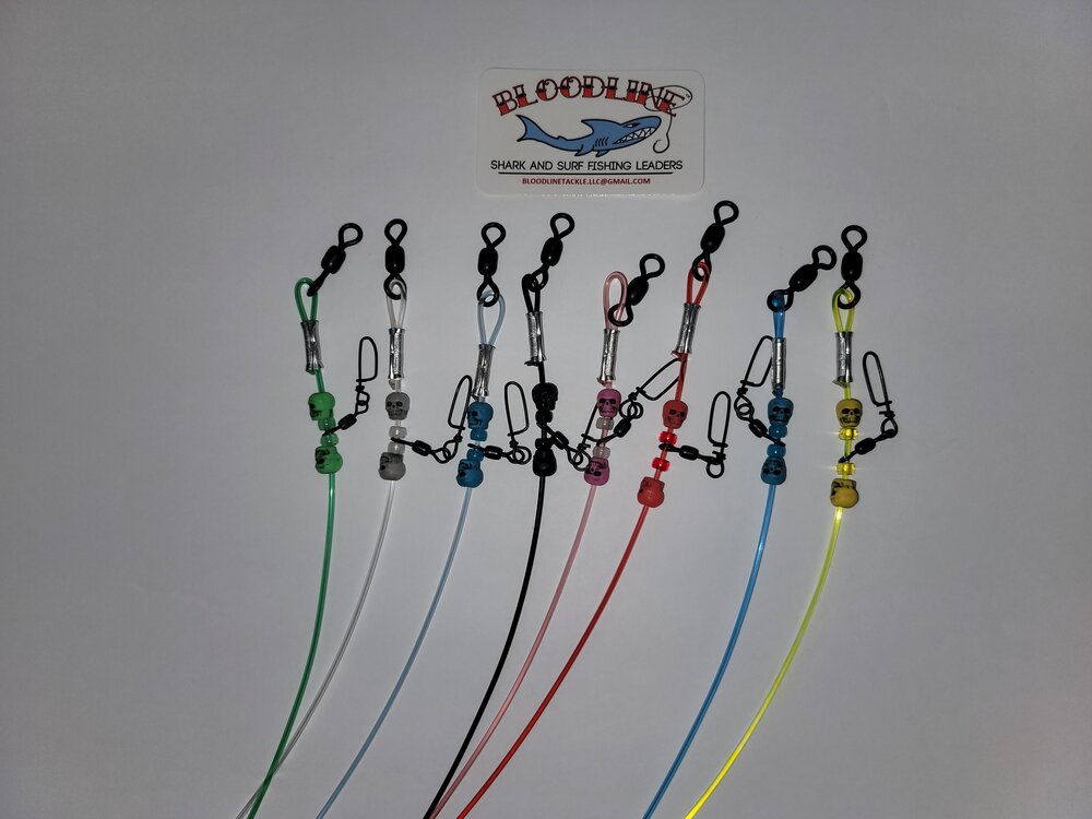 3 pack. 5ft 400/480lbs Shark Surf Fishing Leader with non stainless, non  offset, 20/0 carbon steel circle hook — Bloodline Tackle