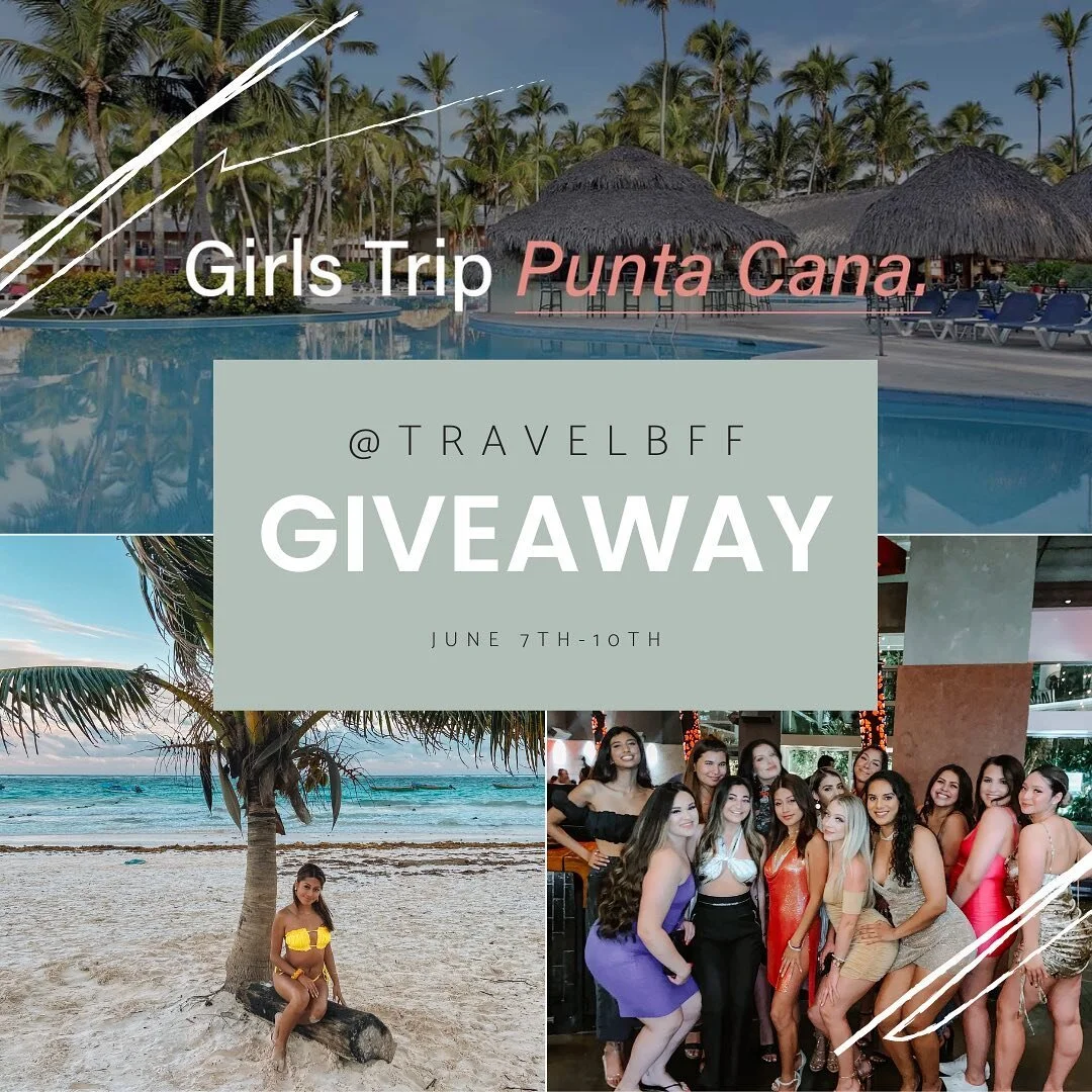 GIVEAWAY TIME!!!
THANK YOU LADIES for being part of TravelBFF 🤍 We&rsquo;re excited and proud to announce our first giveaway 💞.. 
Here&rsquo;s your chance to join our @travelbff group trip to Punta Cana June 7th-10th. We&rsquo;re giving away 
✨A th