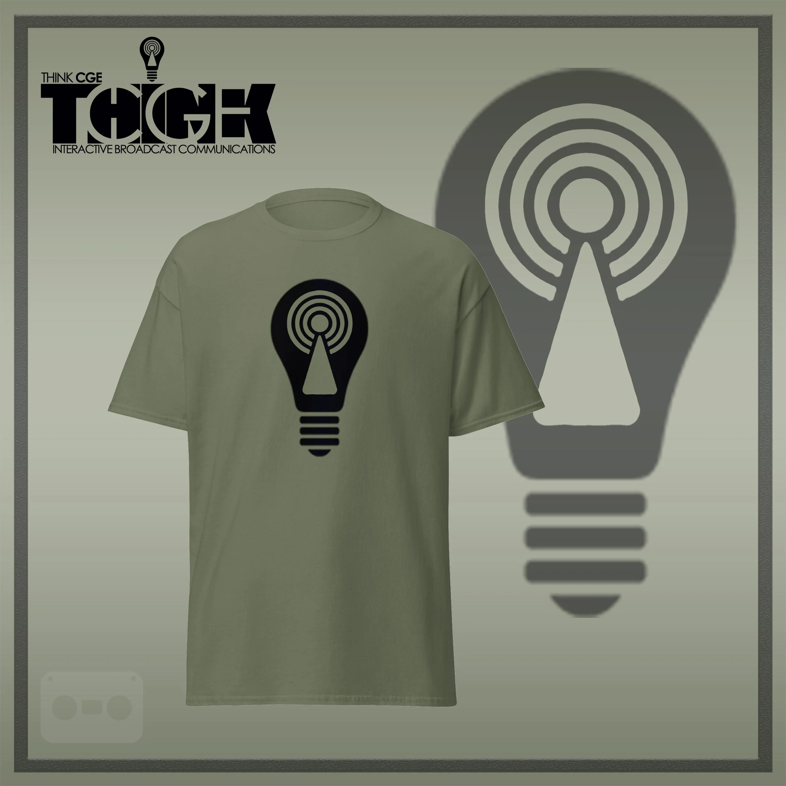 THINKCGE tShirt official ad Army Green T Blacc Bulb.jpg