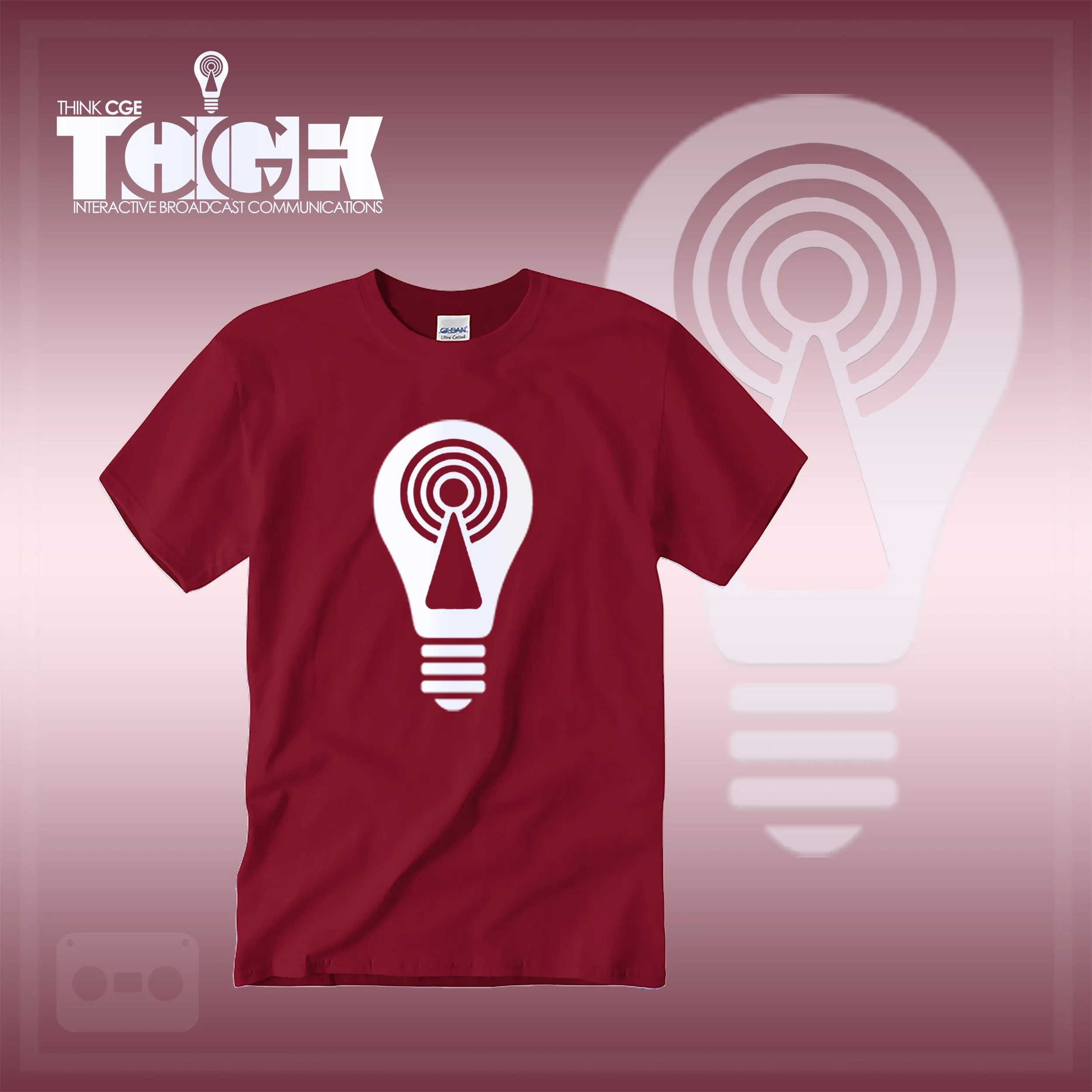 THINKCGE tShirt official ad Maroon T White Bulb.jpg