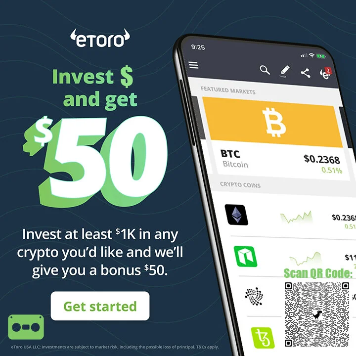 #eToro  Hey what's up!&nbsp; Join eToro with my link and we'll both get $50:&nbsp;   https://etoro.tw/3pp8y3j  &nbsp;