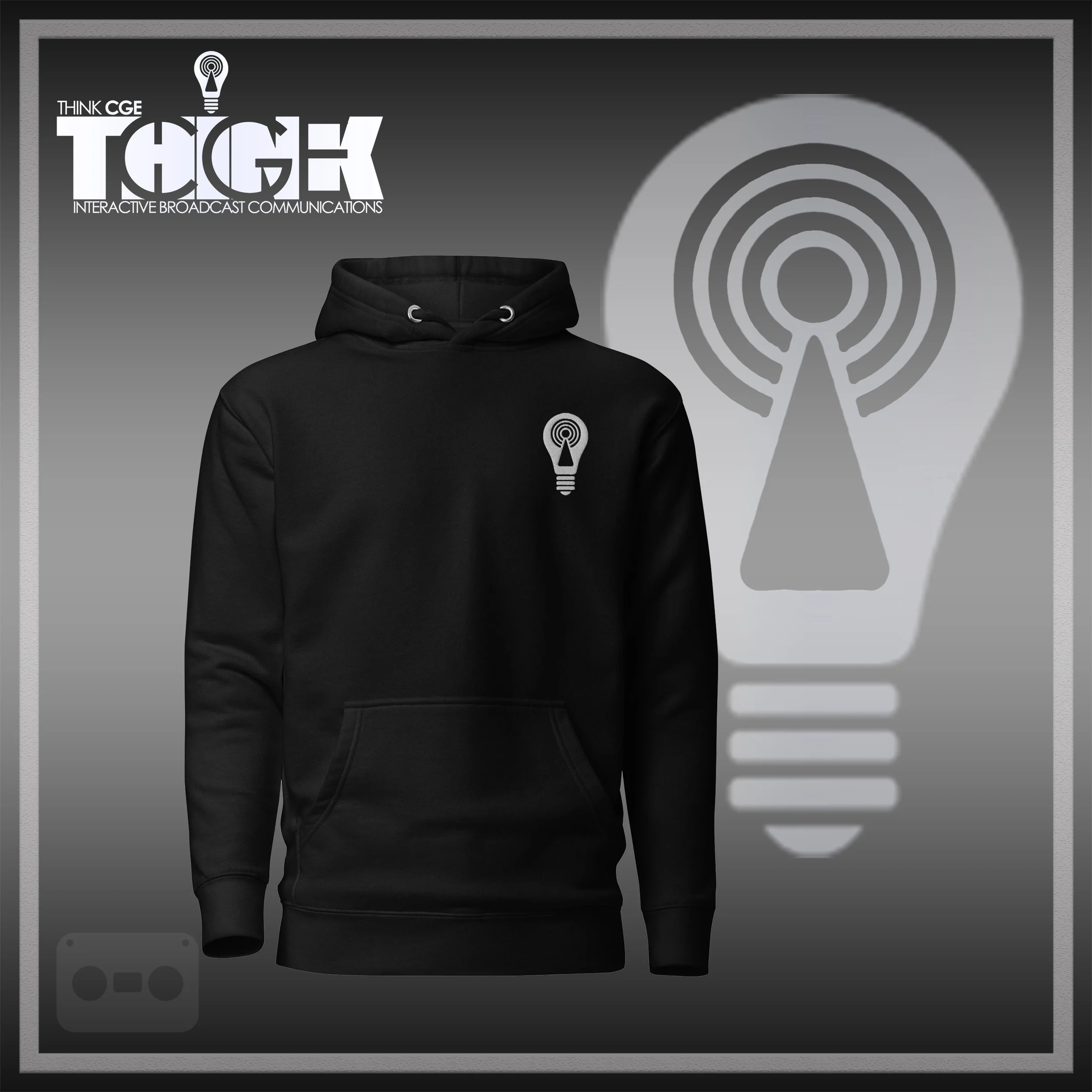 THINKCGE official ad blacc Hoodie White Bulb.jpg