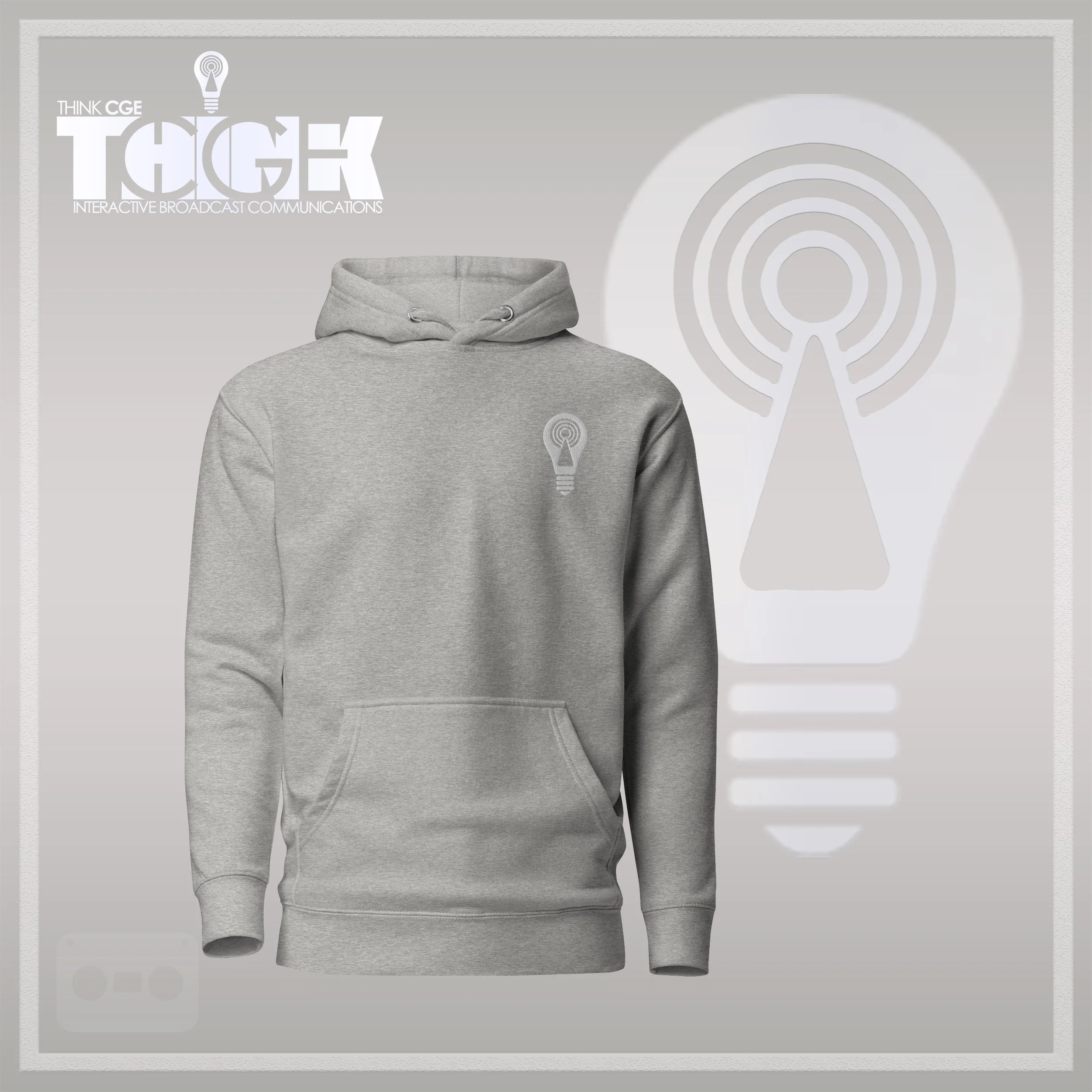 THINKCGE official ad carbon-grey Hoodie White Bulb.jpg