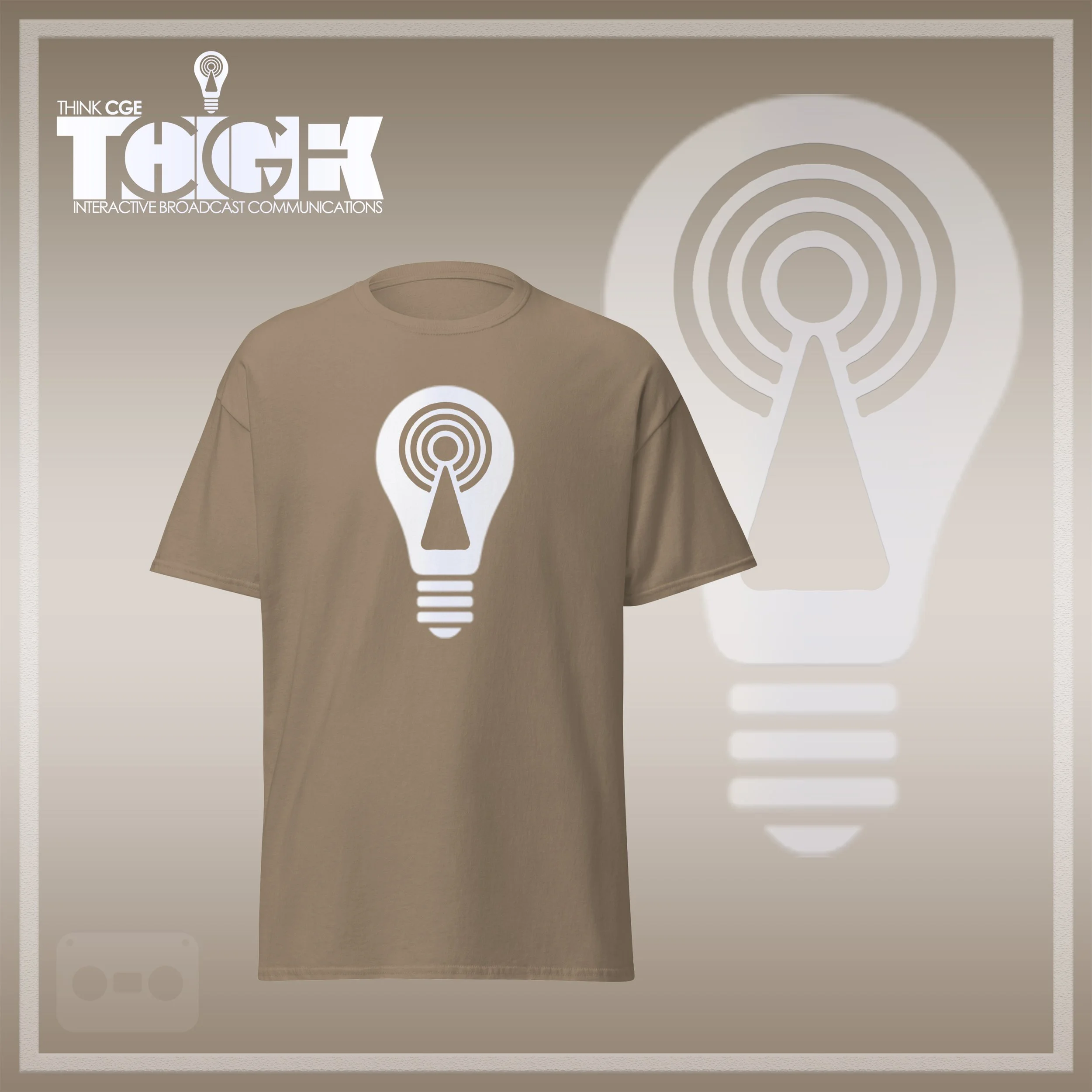 THINKCGE tShirt official ad brown-savana T White Bulb.jpg