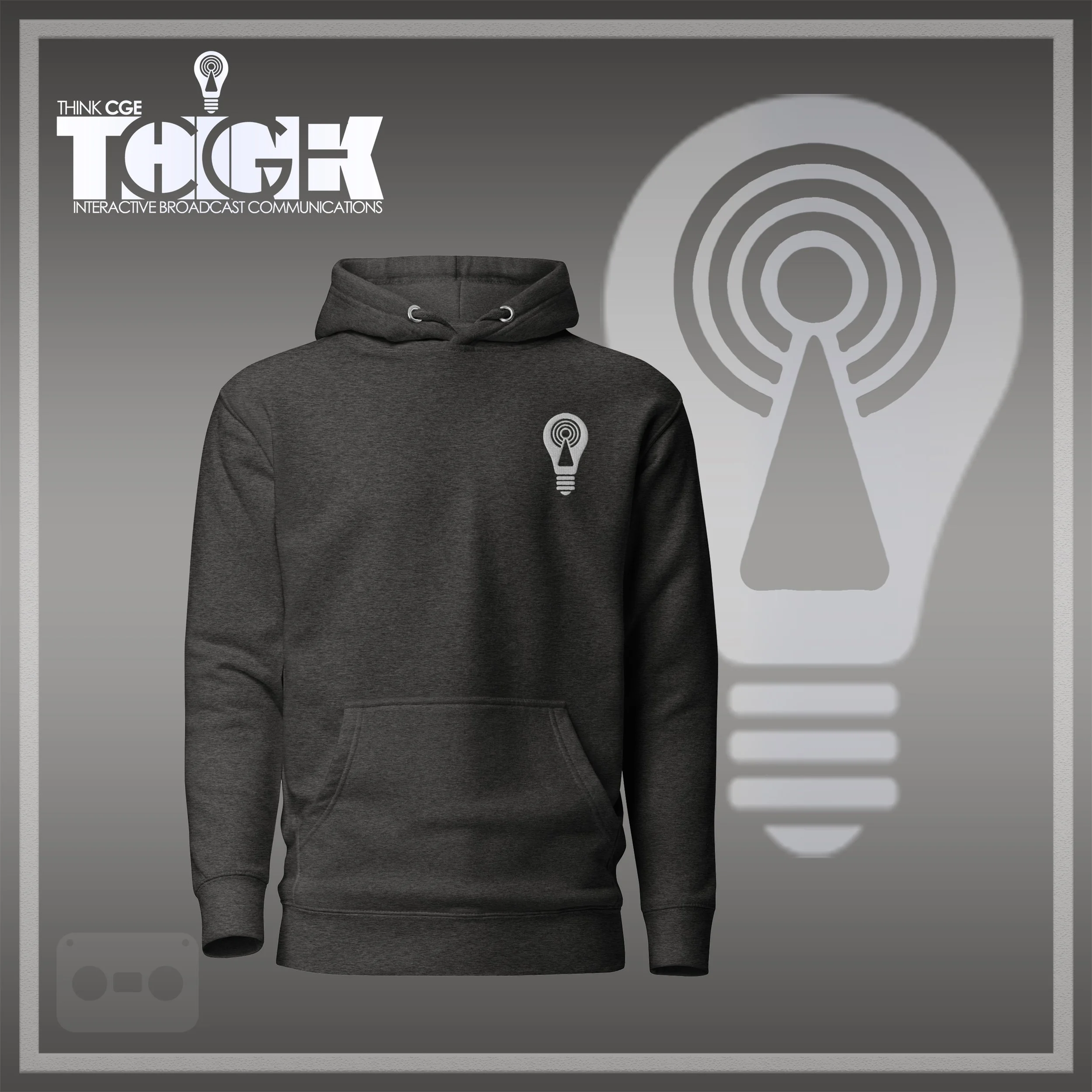 THINKCGE official ad charcoal-heather Hoodie White Bulb.jpg