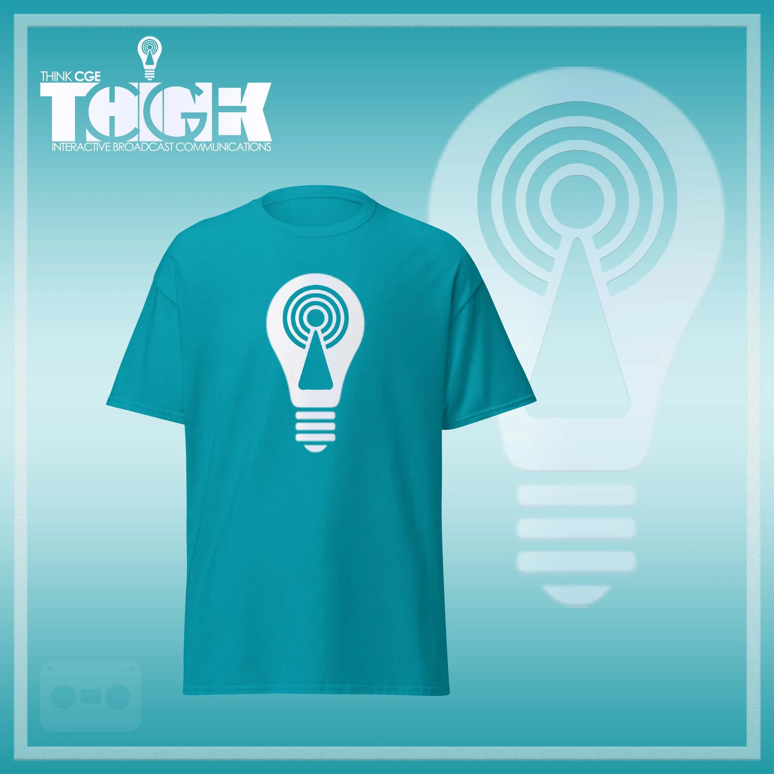 THINKCGE tShirt official ad-tropical-blue T White Bulb.jpg