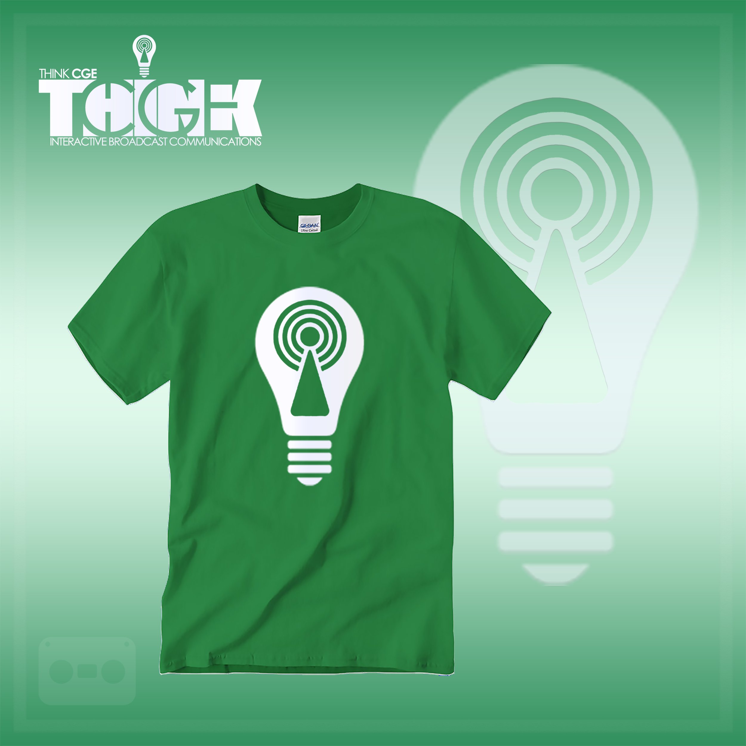 THINKCGE tShirt official ad Green T White Bulb.jpg