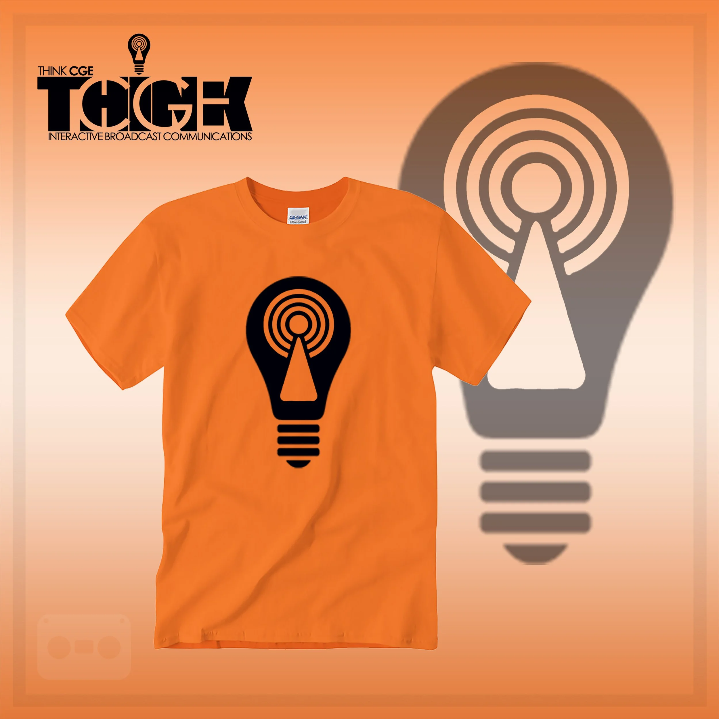 THINKCGE tShirt official ad Orange T Blacc Bulb.jpg