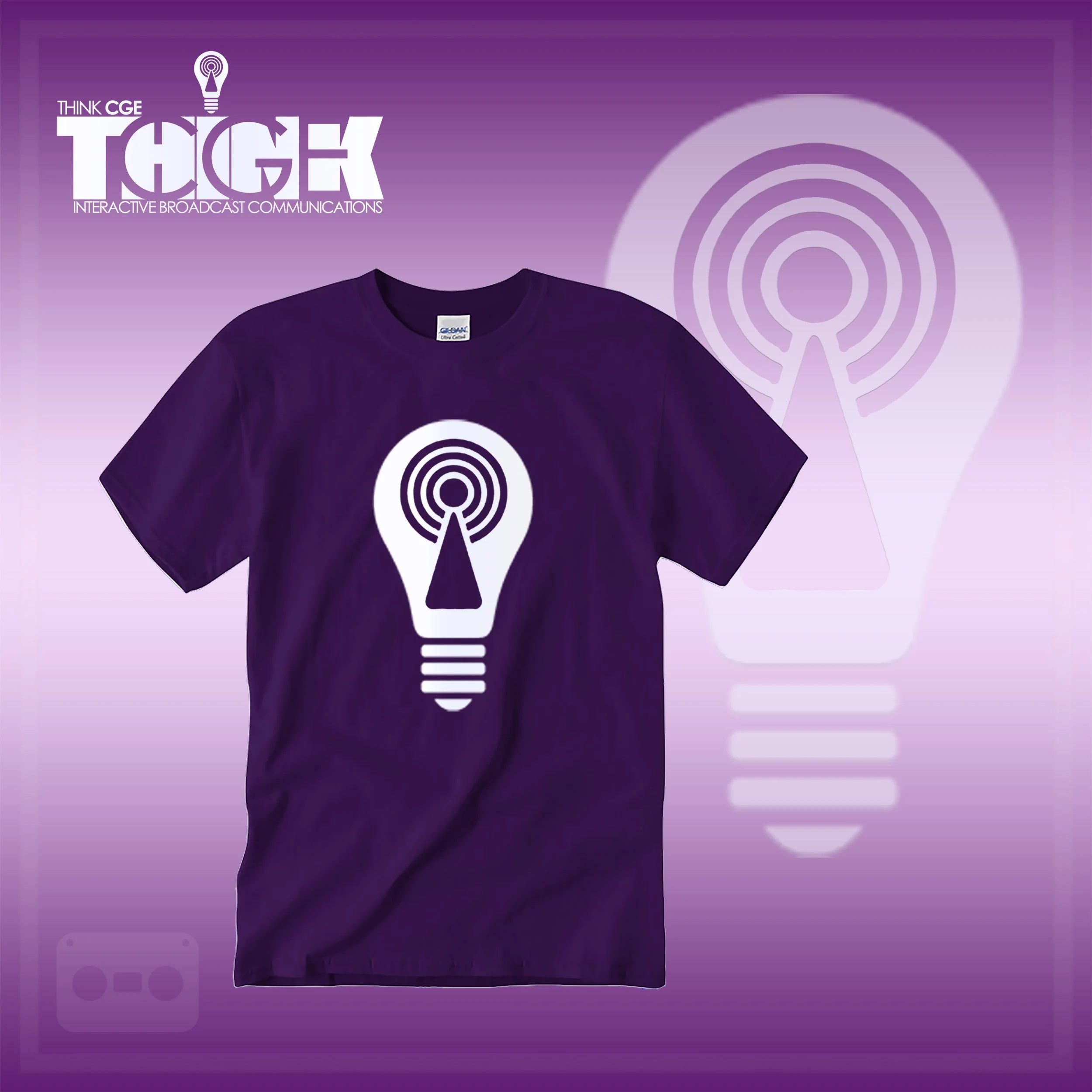 THINKCGE tShirt official ad Purple T White Bulb.jpg