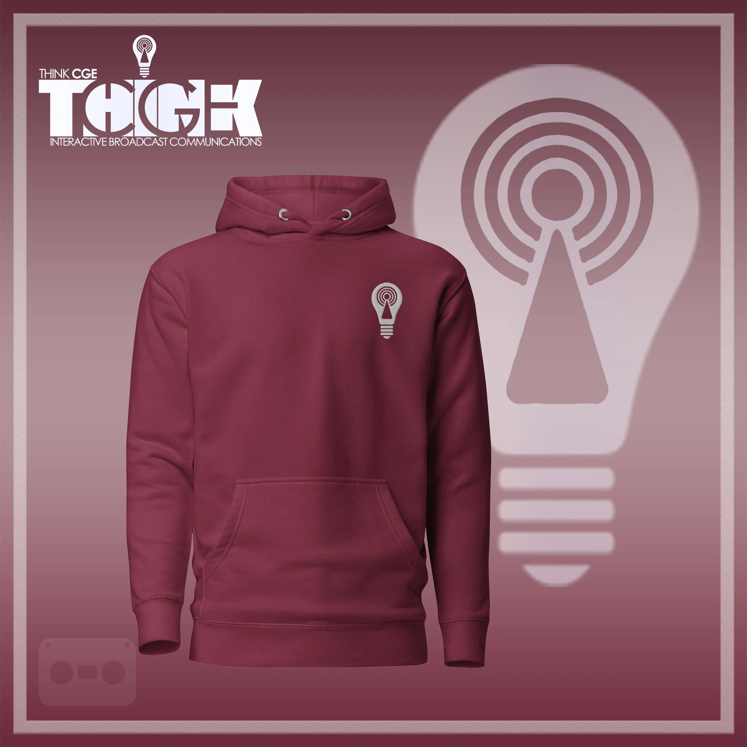 THINKCGE official ad Maroon Hoodie White Bulb.jpg