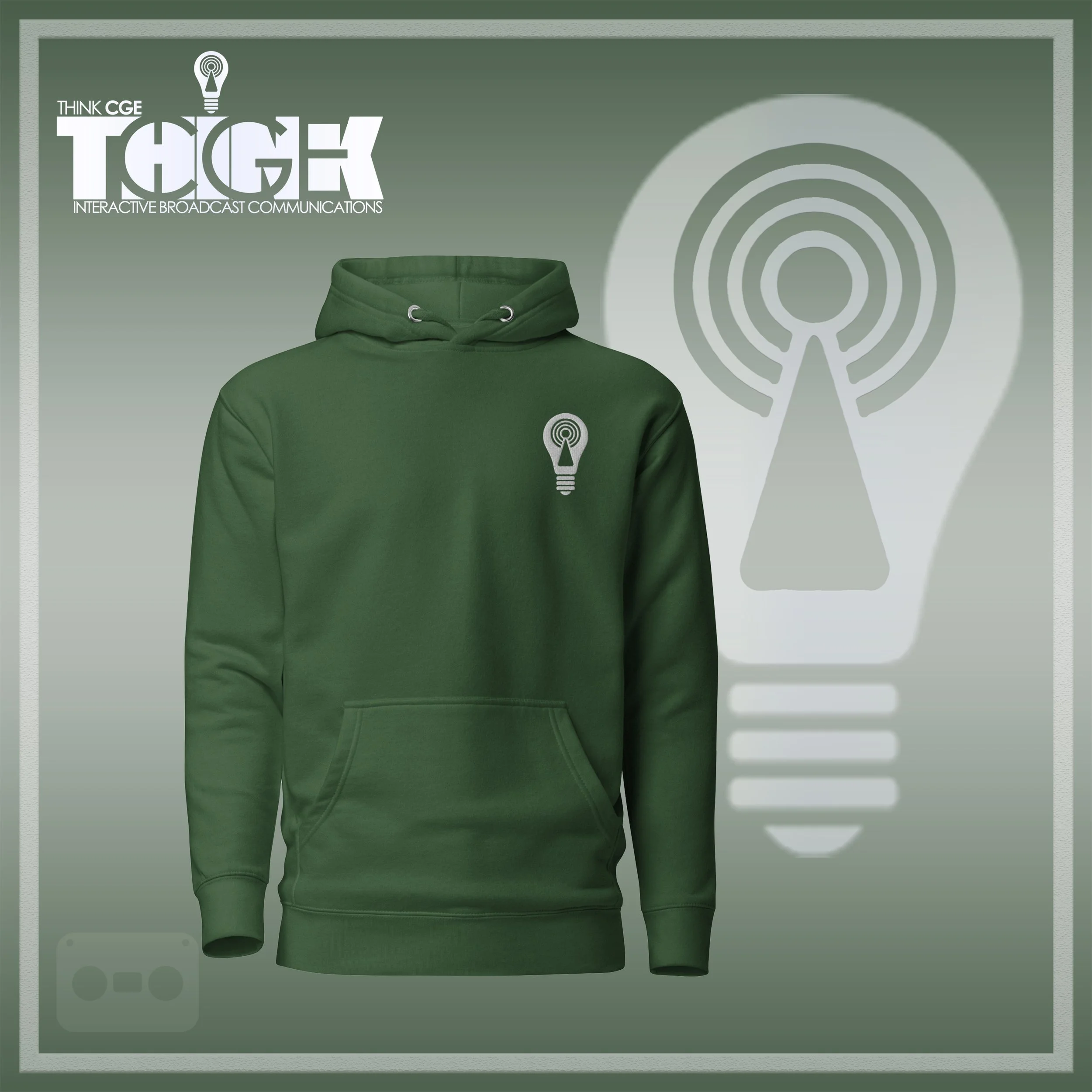 THINKCGE official ad forest-green Hoodie White Bulb.jpg
