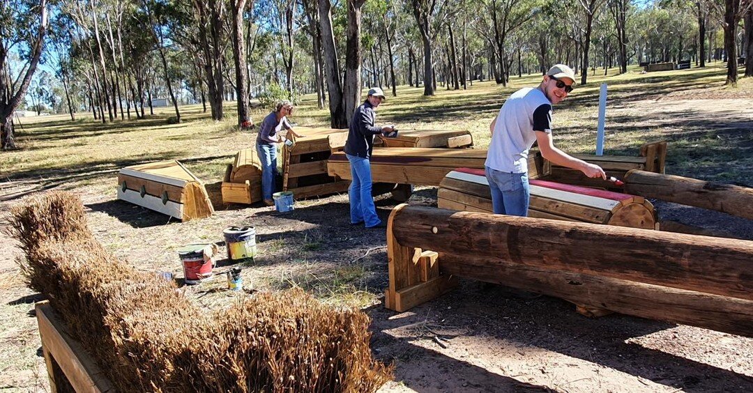 Great work by some of our volunteers painting the 14 new jumps for the Sustainable Pty Ltd. WHT CCN ODE next weekend!