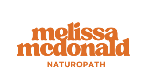 Logo of Melissa McDonald Naturopath with her name in bold orange letters and the title 'Naturopath' underneath.