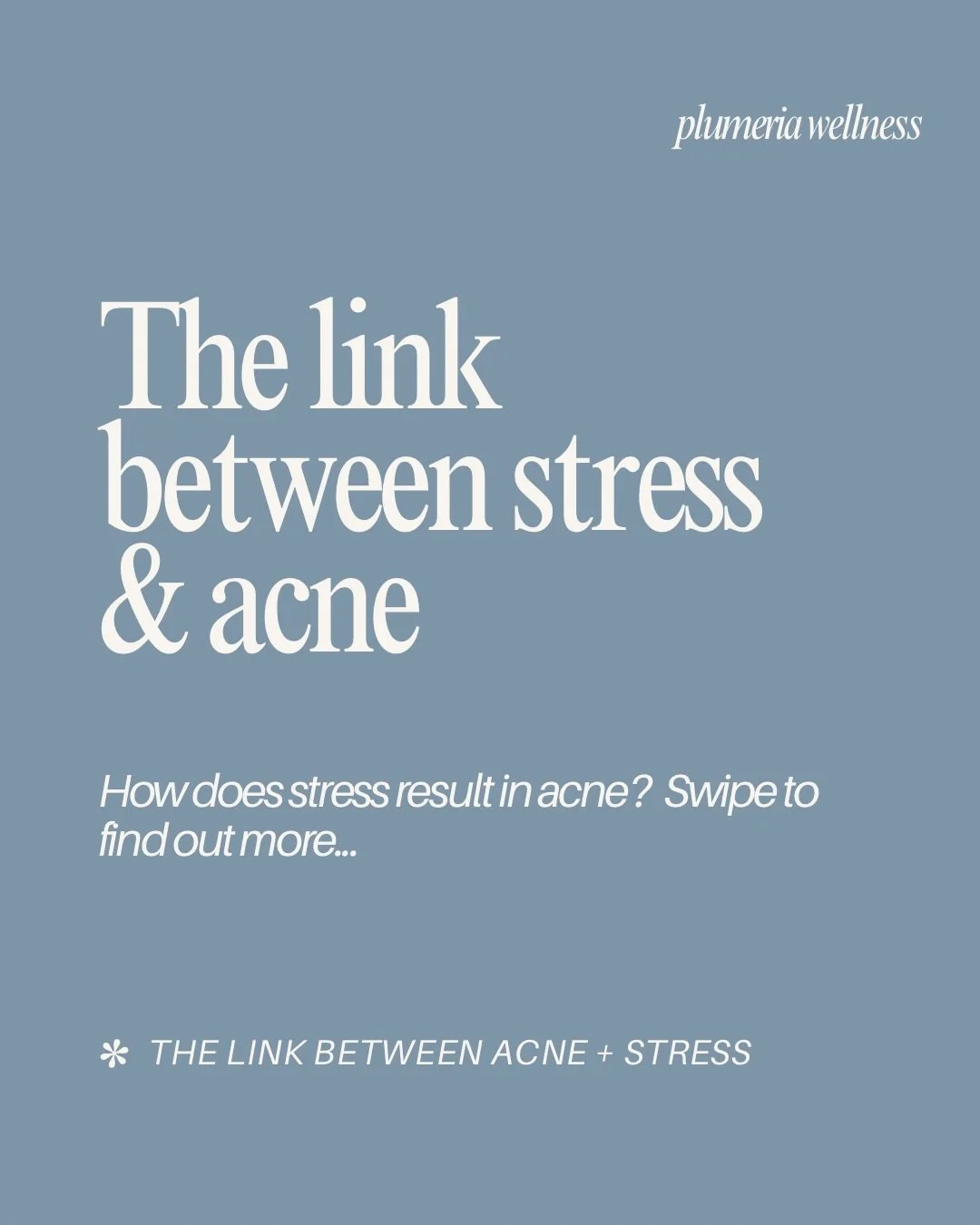 Wondering how stress might be impacting your skin health ? 🤍

Swipe to see a flow chart showing a few of the different ways stress might be contributing to acne. Alongside this other factors such as diet, poor sleep, skin care, age, hormones, gut he
