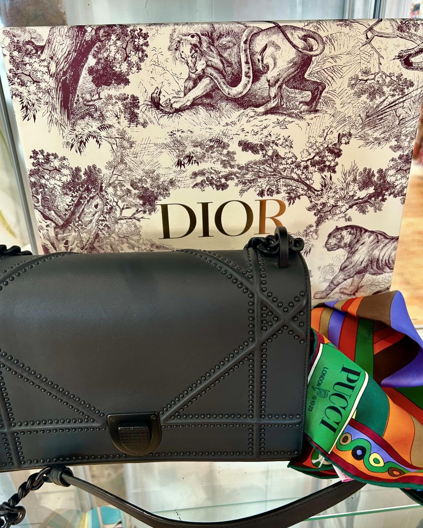 Dior shoulder bag with a pucci scarf