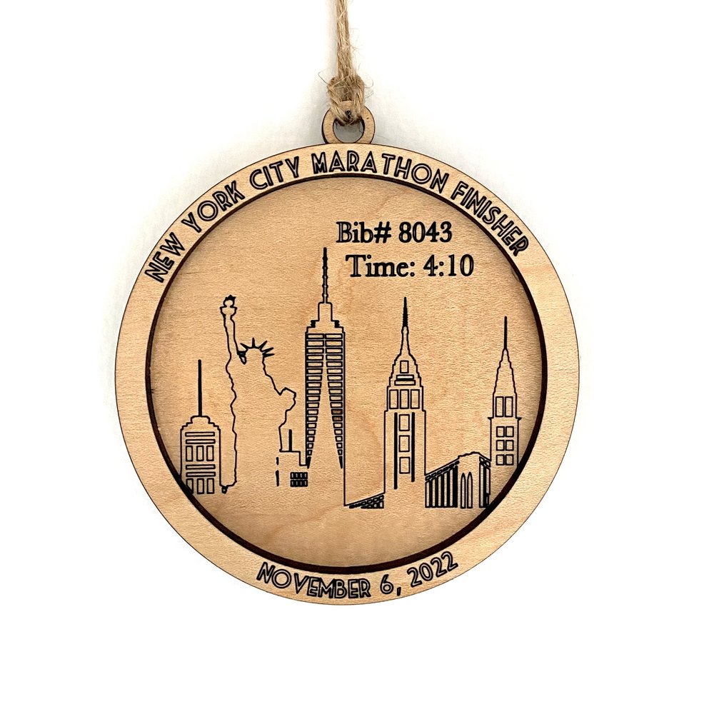 NYC Marathon Finisher Ornament — Steel and Stilettos Studios