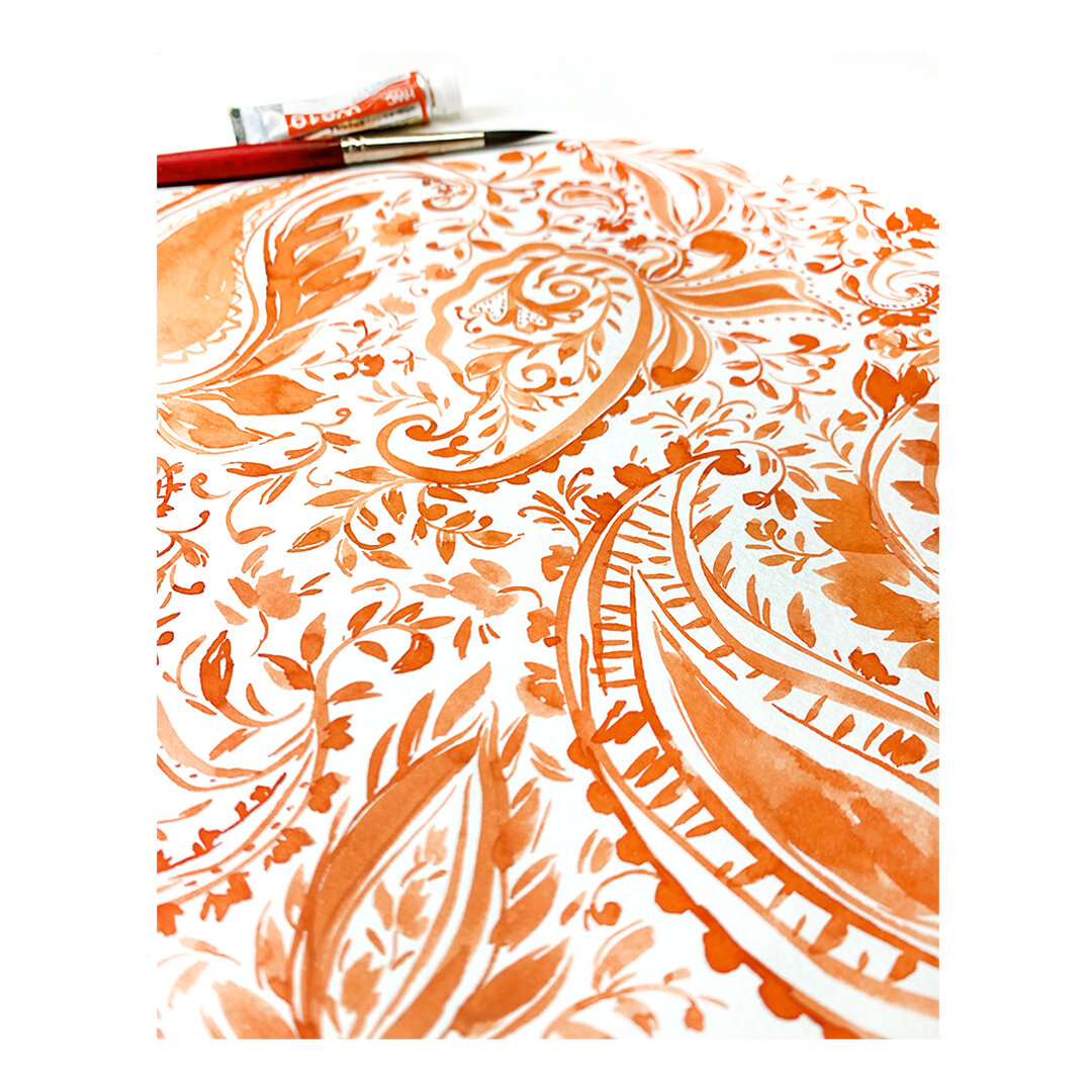 ~ . P A I S L E Y. ~ messy, my favorite kind :)) 

#paisleyprint #printdesign #womenswear #printdesigner #watercolorpaisley #paisley #printstudio