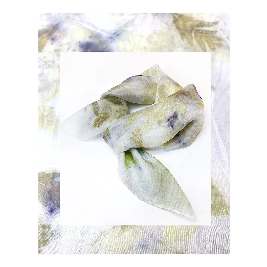 ~ I&rsquo;m in the middle of eco printing a selection of silk scarfs for a fair next weekend, love this one 💛~