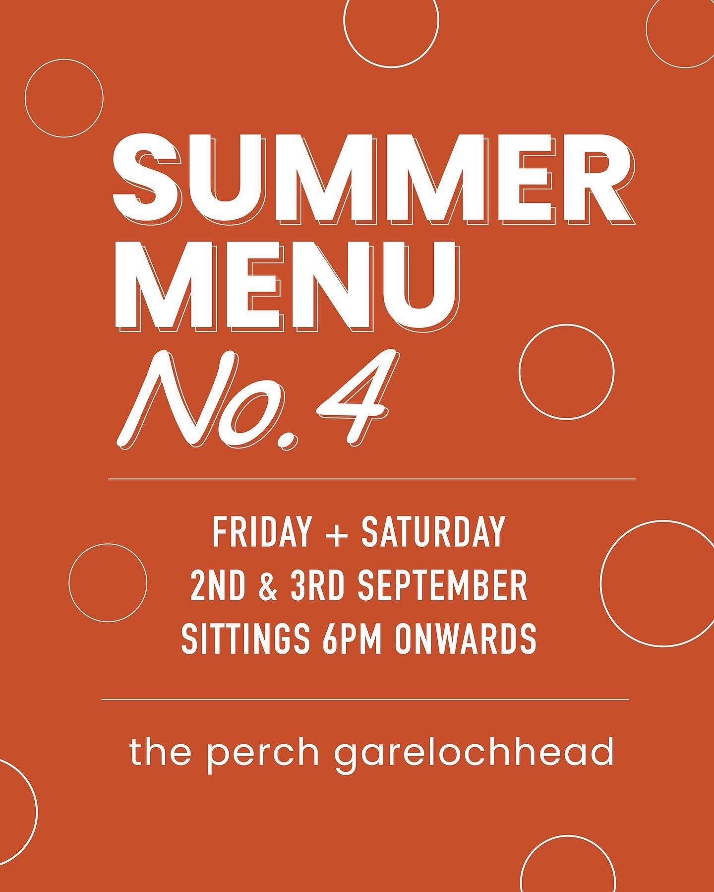 Have you booked in for the final weekend of evening meals yet? We&rsquo;ve only got a couple of tables left for each night - give us a call 01436 810264 or email hello.theperch@gmail.com to book