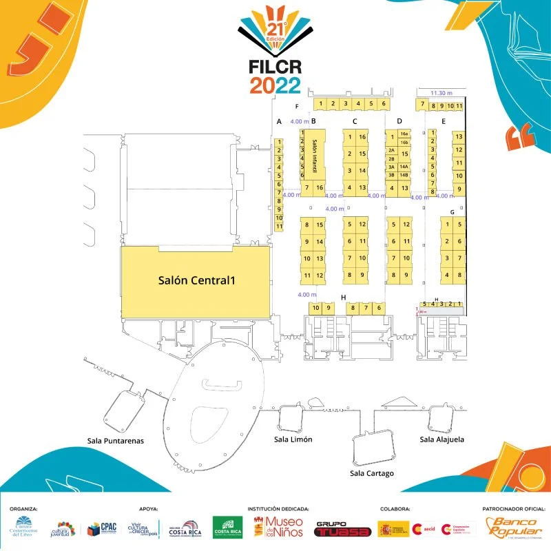 Mapa distribución Feria Internacional del Libro Costa Rica 2022