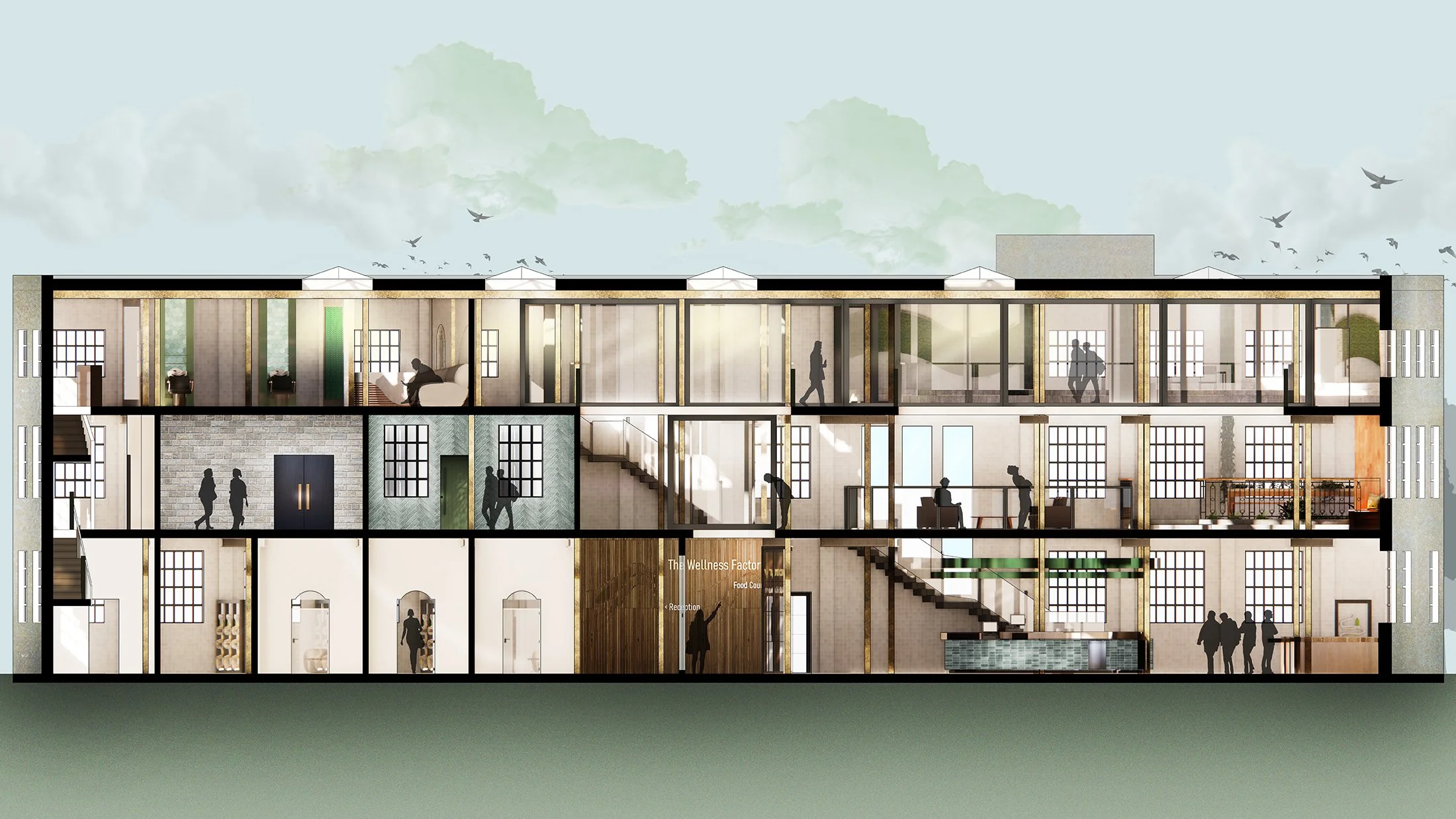 Rendered long section 