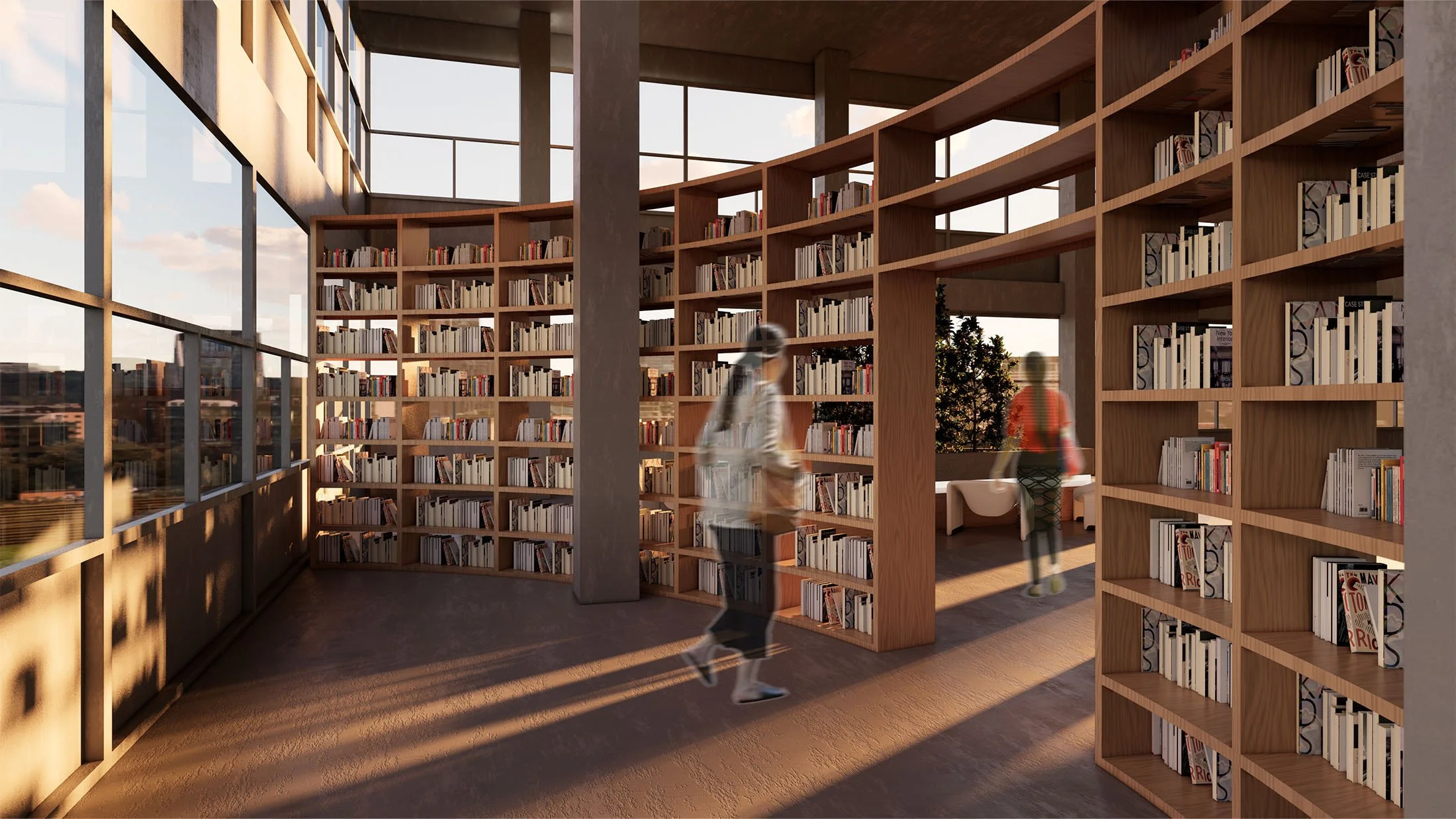 View of Book Storage and Seating – 3rd Floor