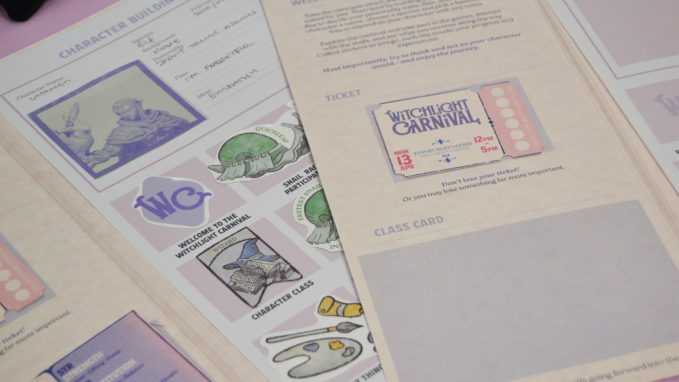 Welcome guide & carnival ticket.
