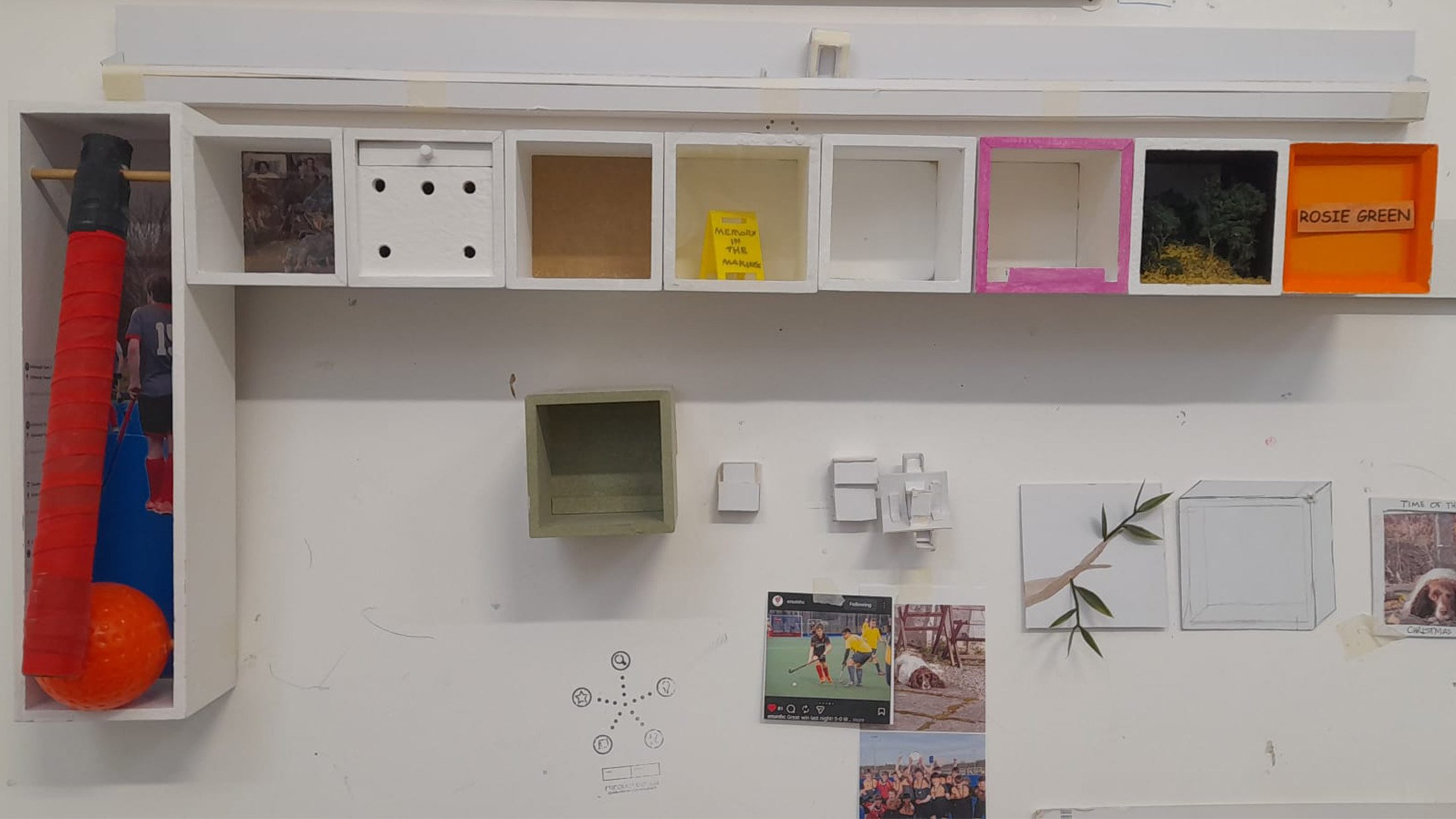 This had accumulated on my wall next to my desk by the end of my project.