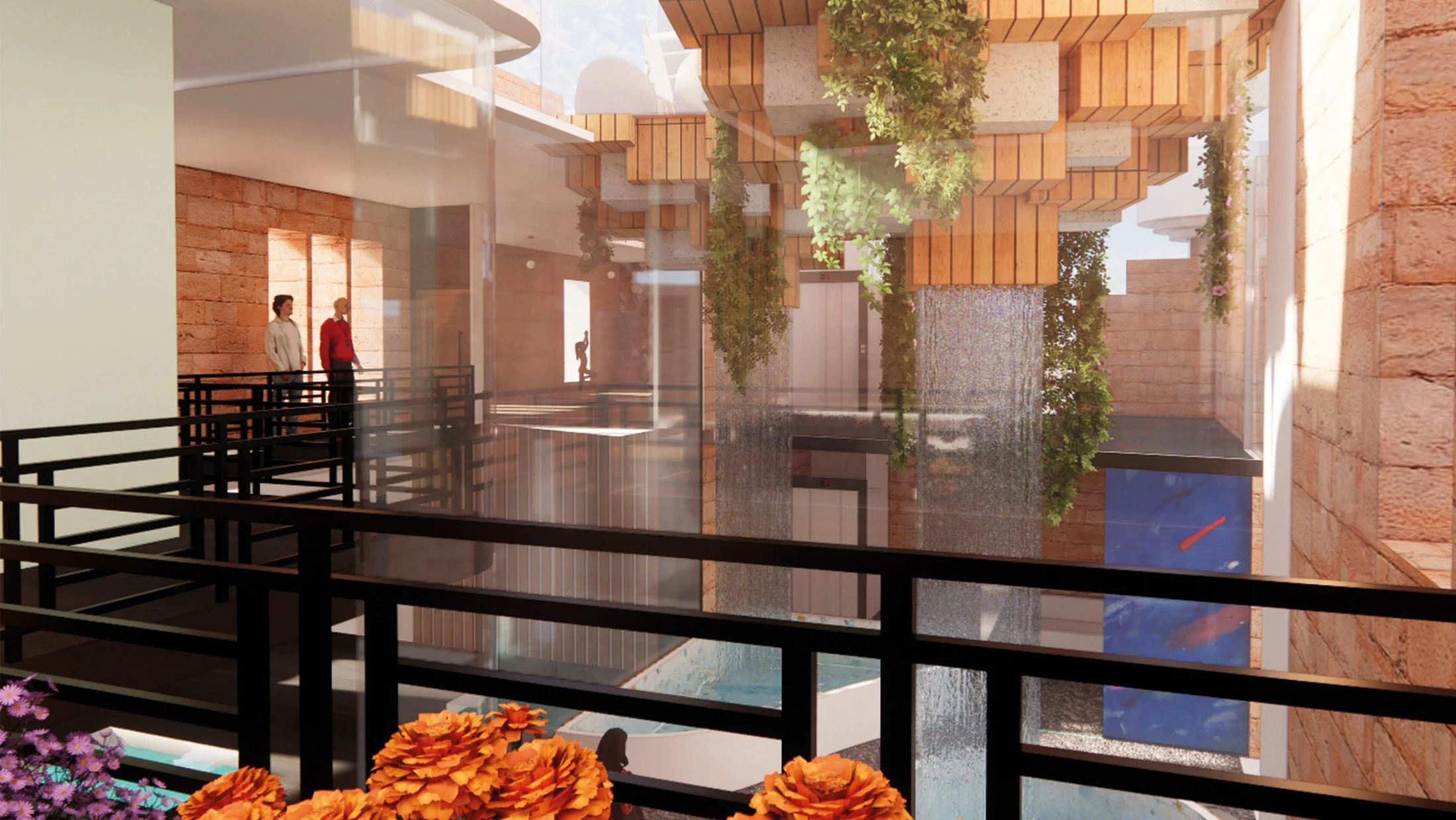 Staff balcony area