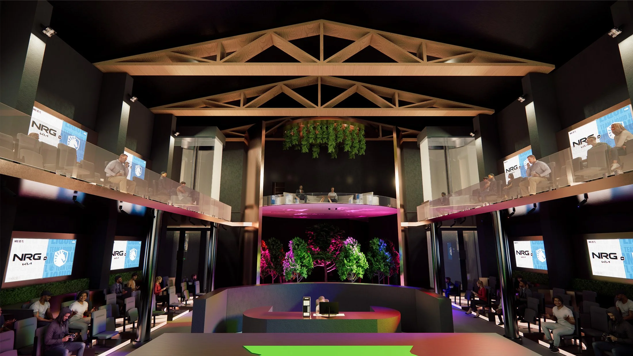 Visual from the front of the main stage, showing the perspective of players.