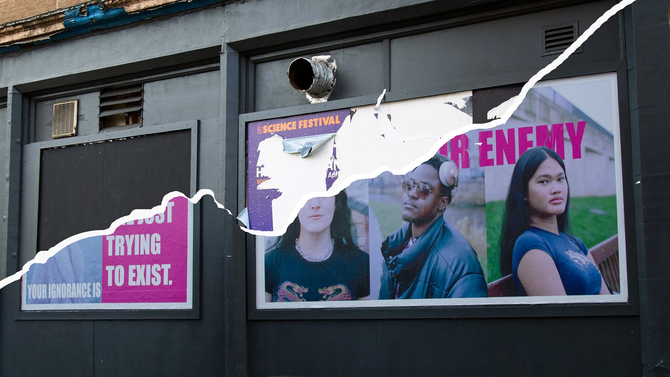 184 Dalry Road Billboards, Before and After Interruption.