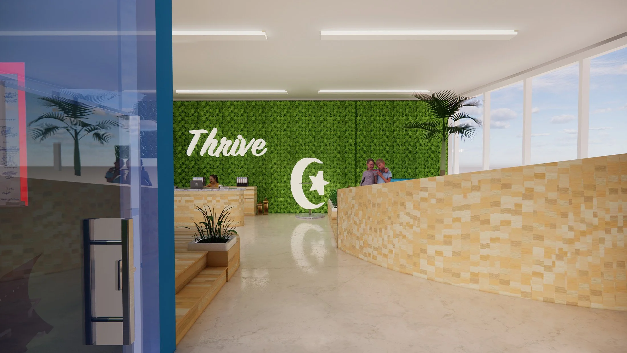 Thrive Centre Entrance And Seating Area Render
