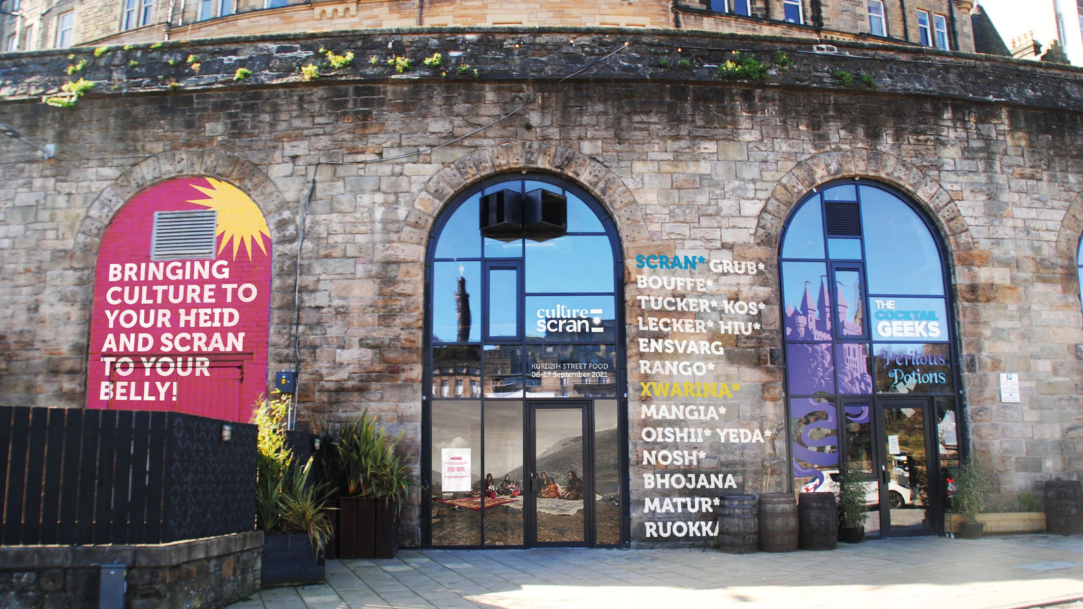 Kurdish Street Food venue at The Arches, Edinburgh.