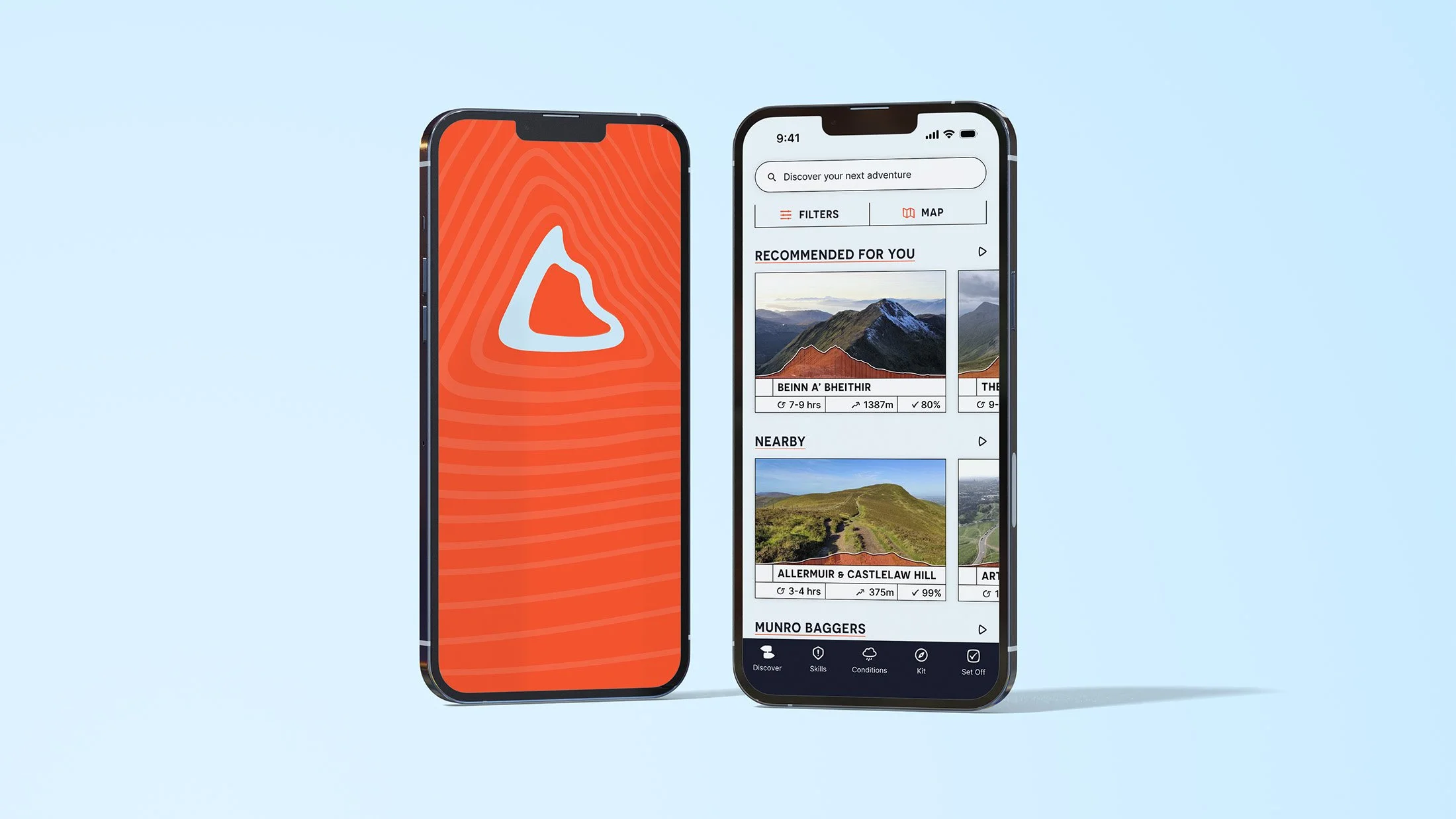 Loading screen and discover homepage of the Daunder app.