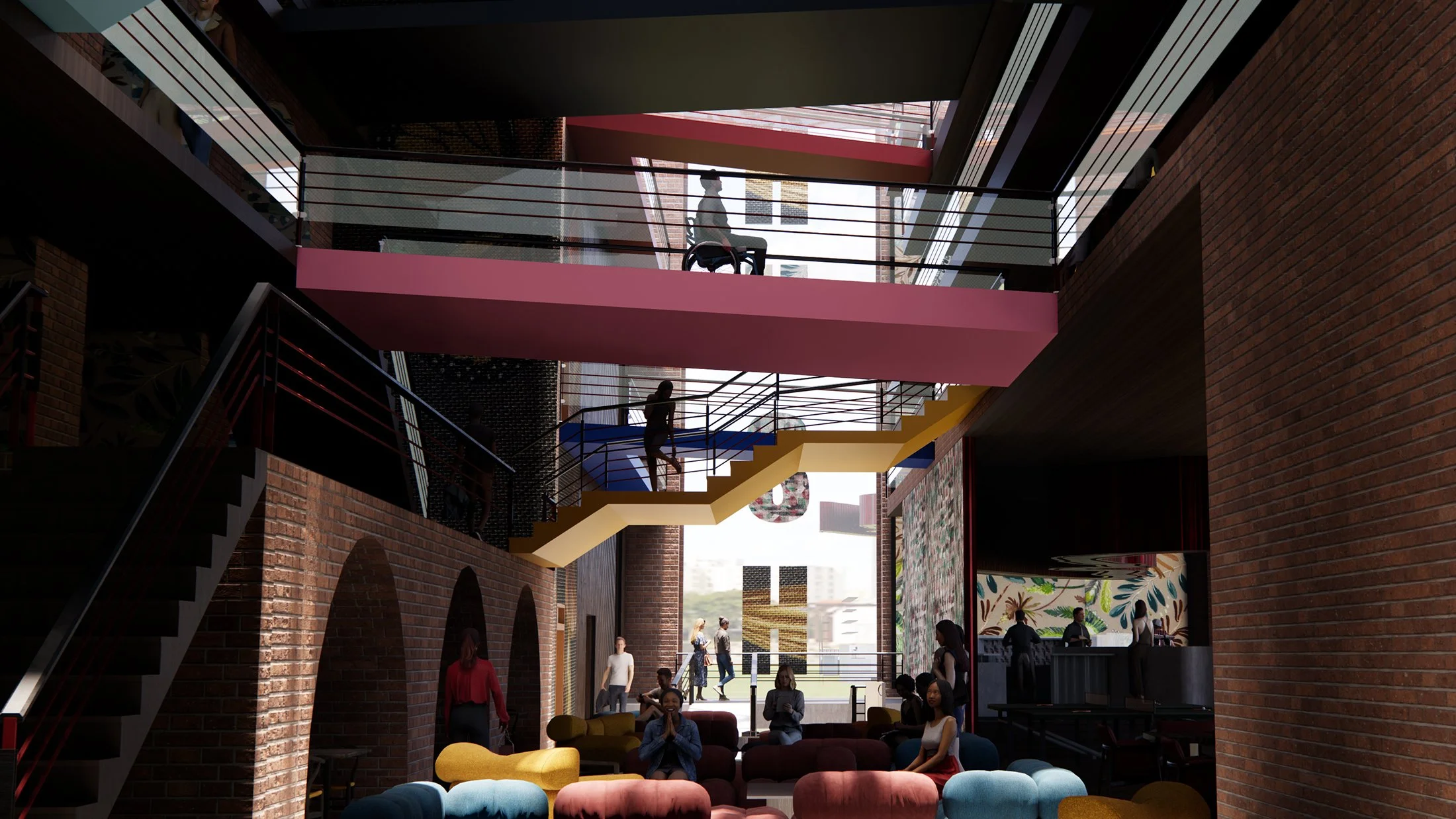 LOOKING AT THE VERTICAL SPACE OF THE ATRIUM