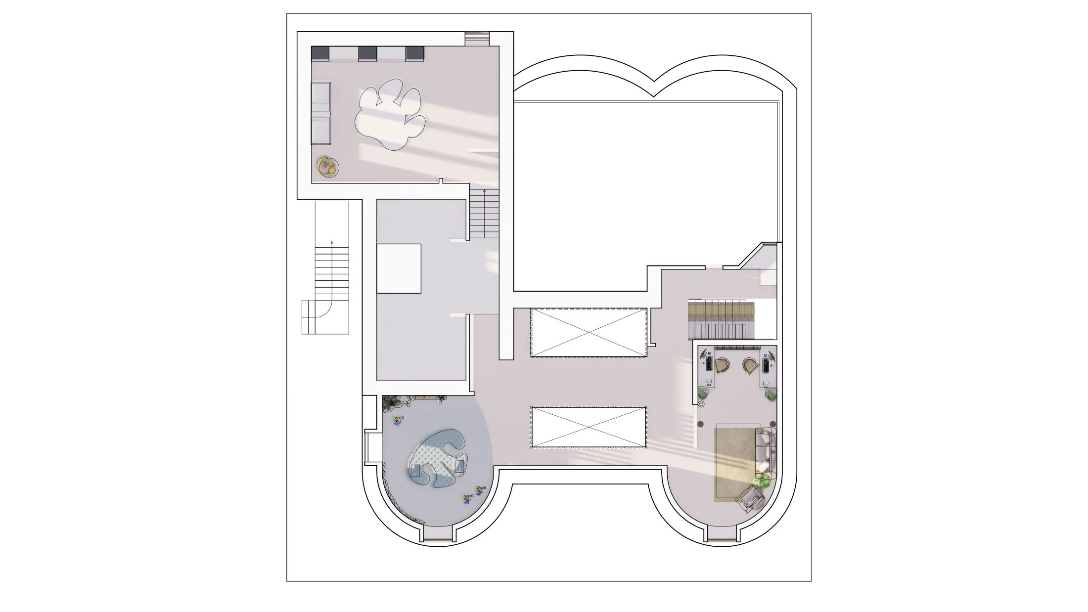 Rendered 1st floor plan 