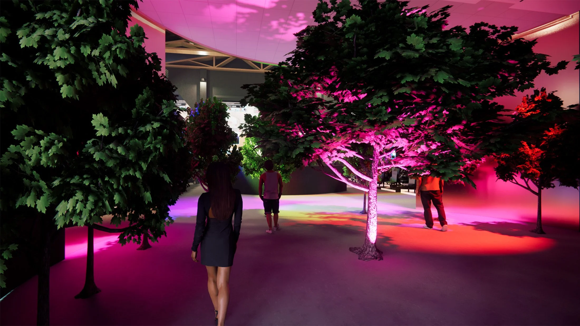 Inside of the exhibition space in between of the front & back halls, the space is able to be configured into many different exhibits.