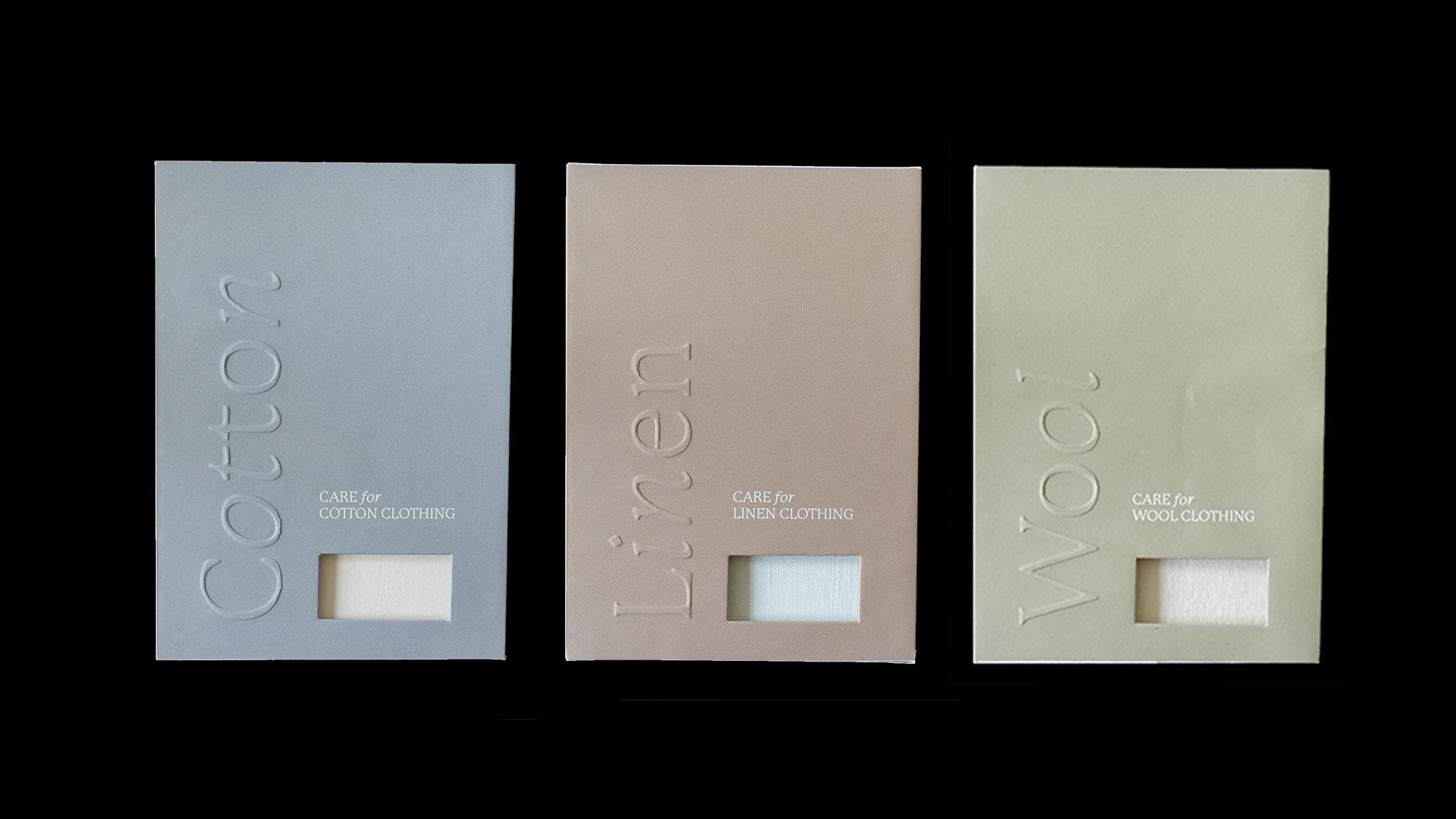 A book series exploring three sustainable clothing materials: wool, linen and cotton.