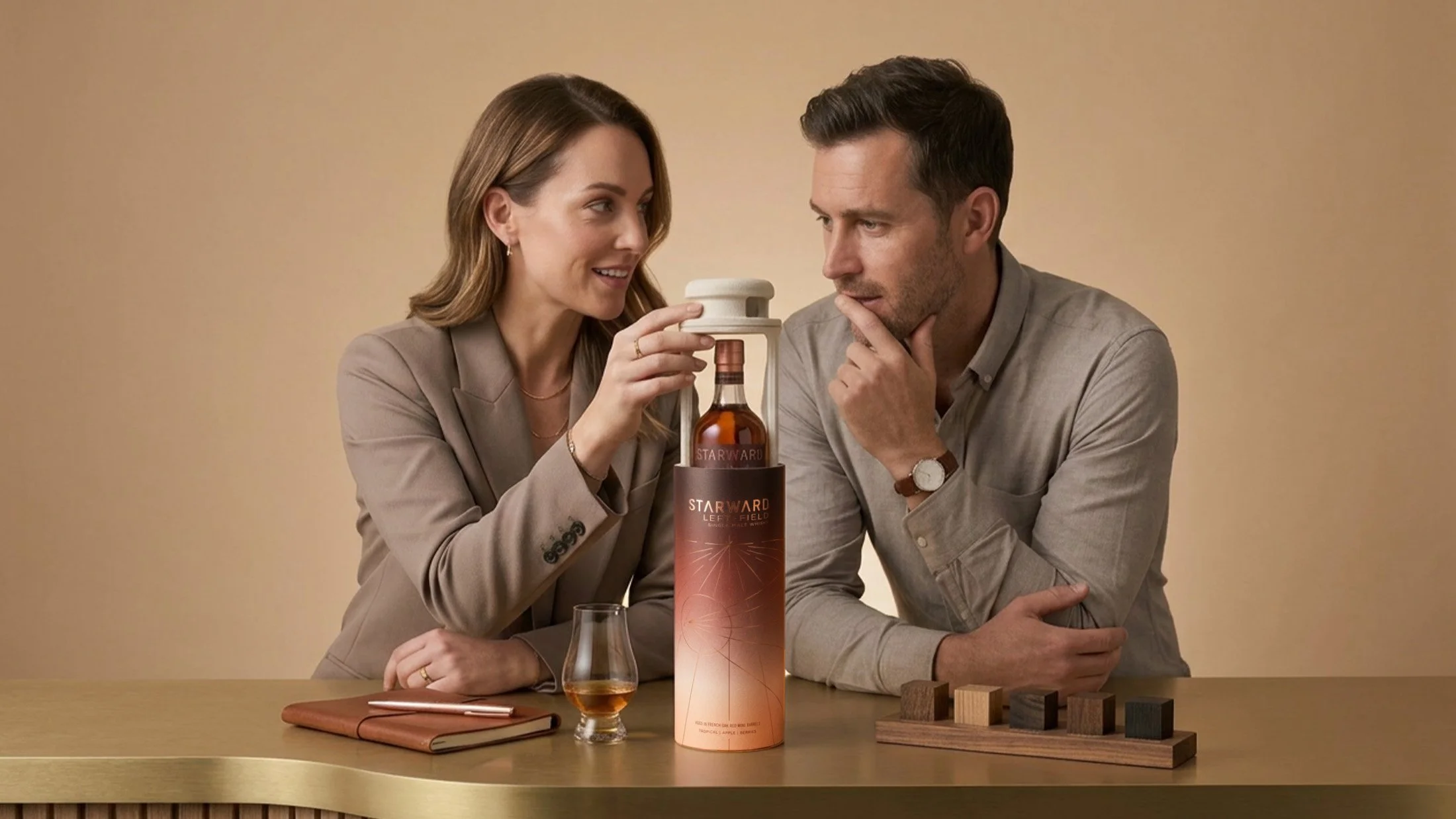 Proposed ideals. Discussion of design between novice and expert whisky drinker.
