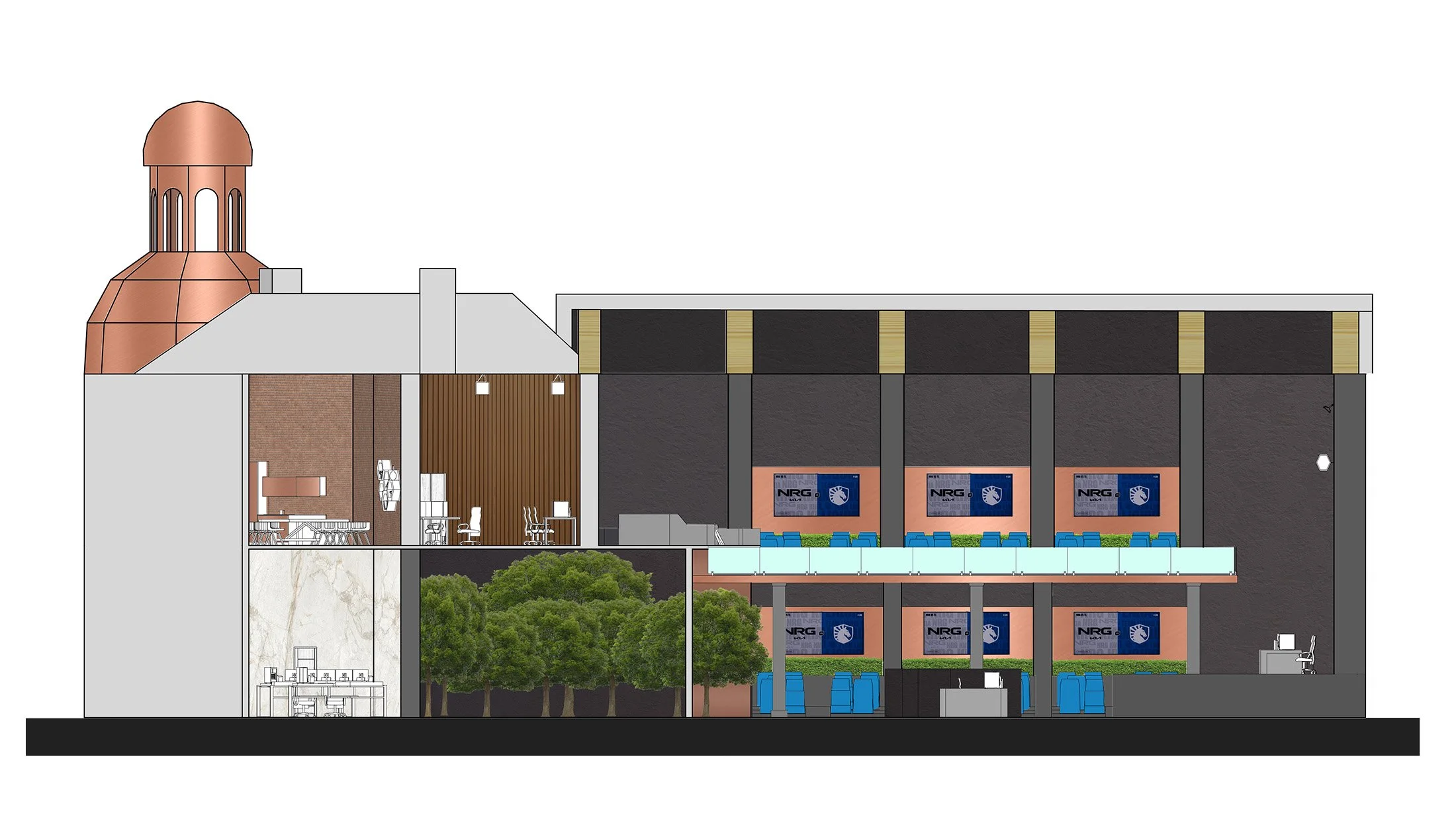 Rendered Section. Not to scale.
