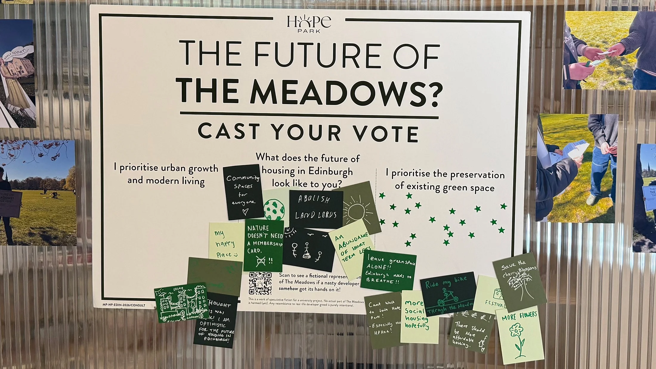 The final result highlighting the friction between the need for affordable, high-quality housing for everyone, and balancing the preservation of important community spaces.