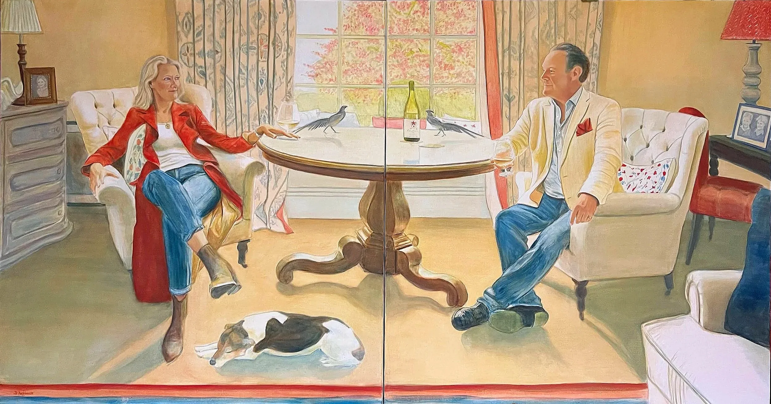 Conversation Piece, Oil on Linen, (2m x 1m)