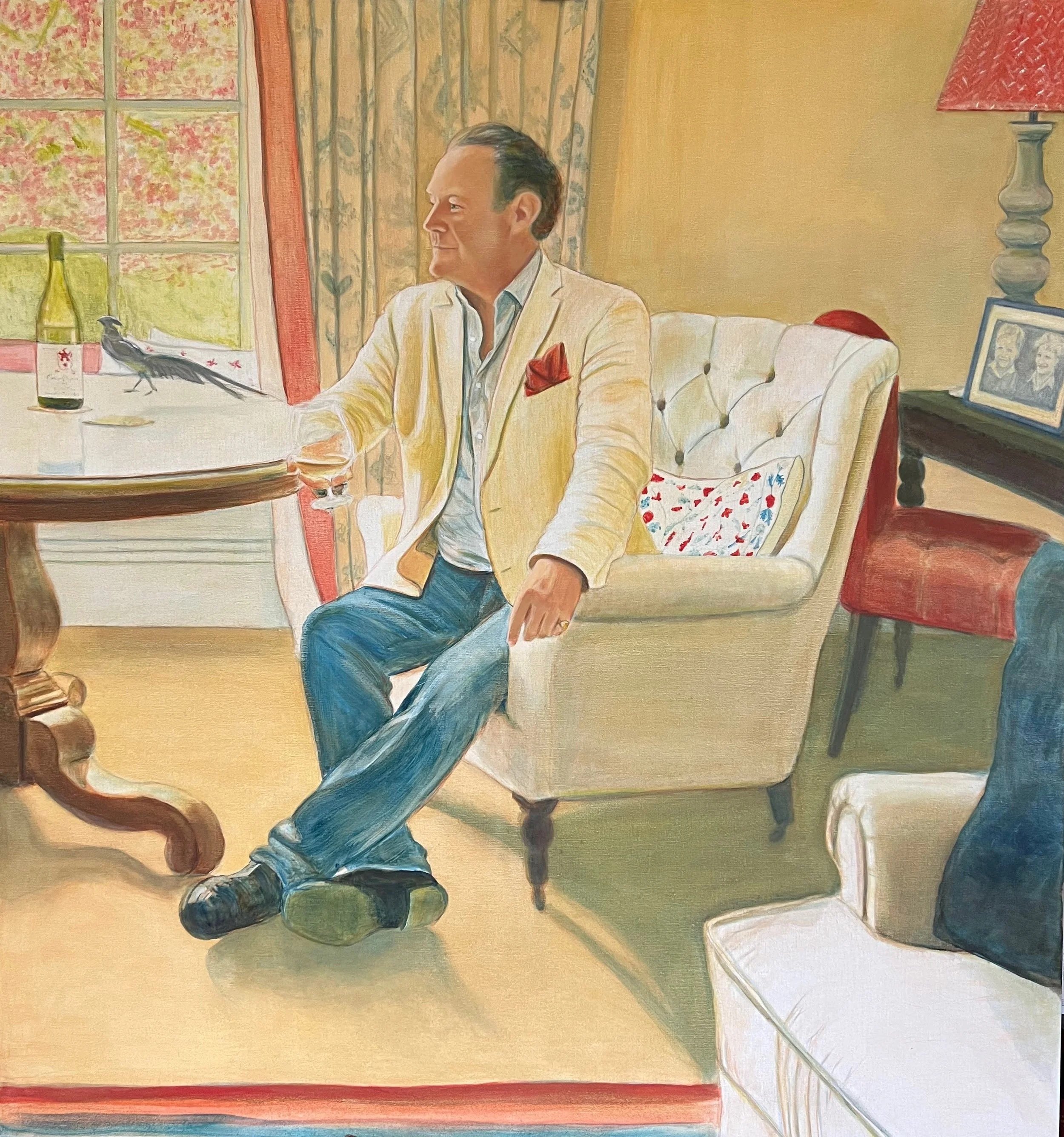 Detail from Conversation Piece, Oil on Linen (1m x 1m)
